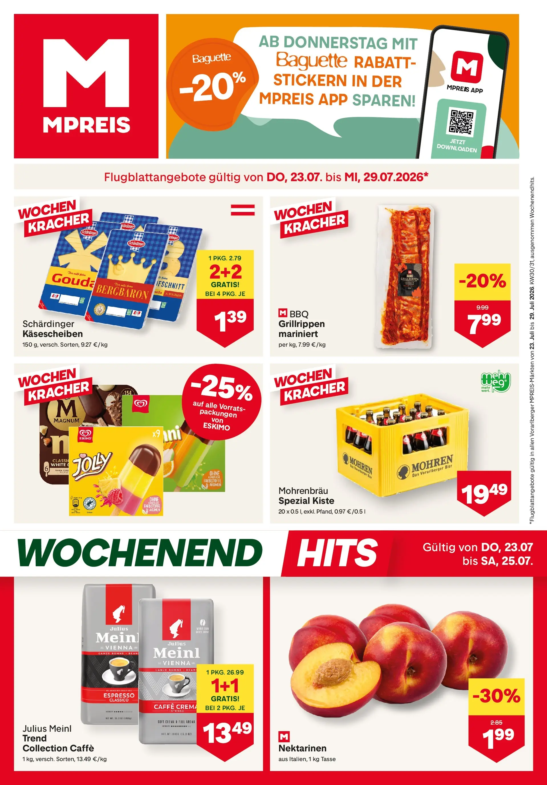MPREIS St.Gallenkirch von 23.07.2026 - Aktuelle Angebote | Seite: 1 | Produkte: Jääkaappipakastin, Bier