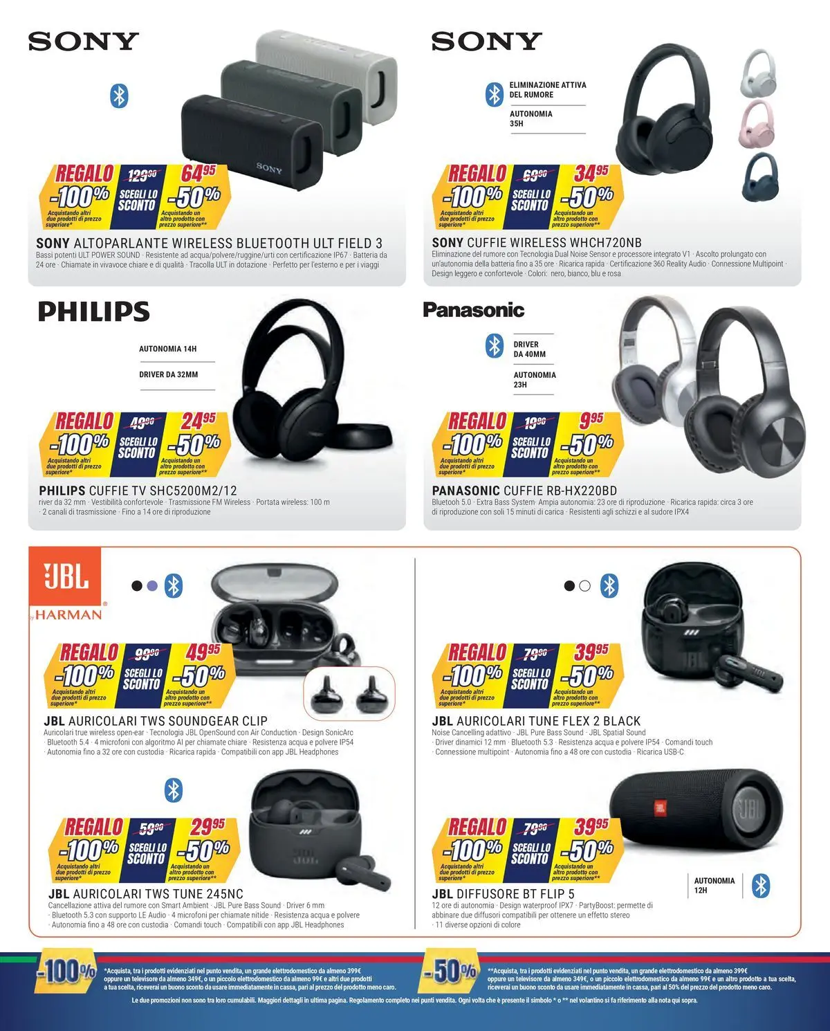 ﻿Trony volantino dal ﻿16/07/2026﻿ > ﻿Anteprima | Pagina: 21 | Prodotti: Auricolari, Altoparlante, Audio, Batteria