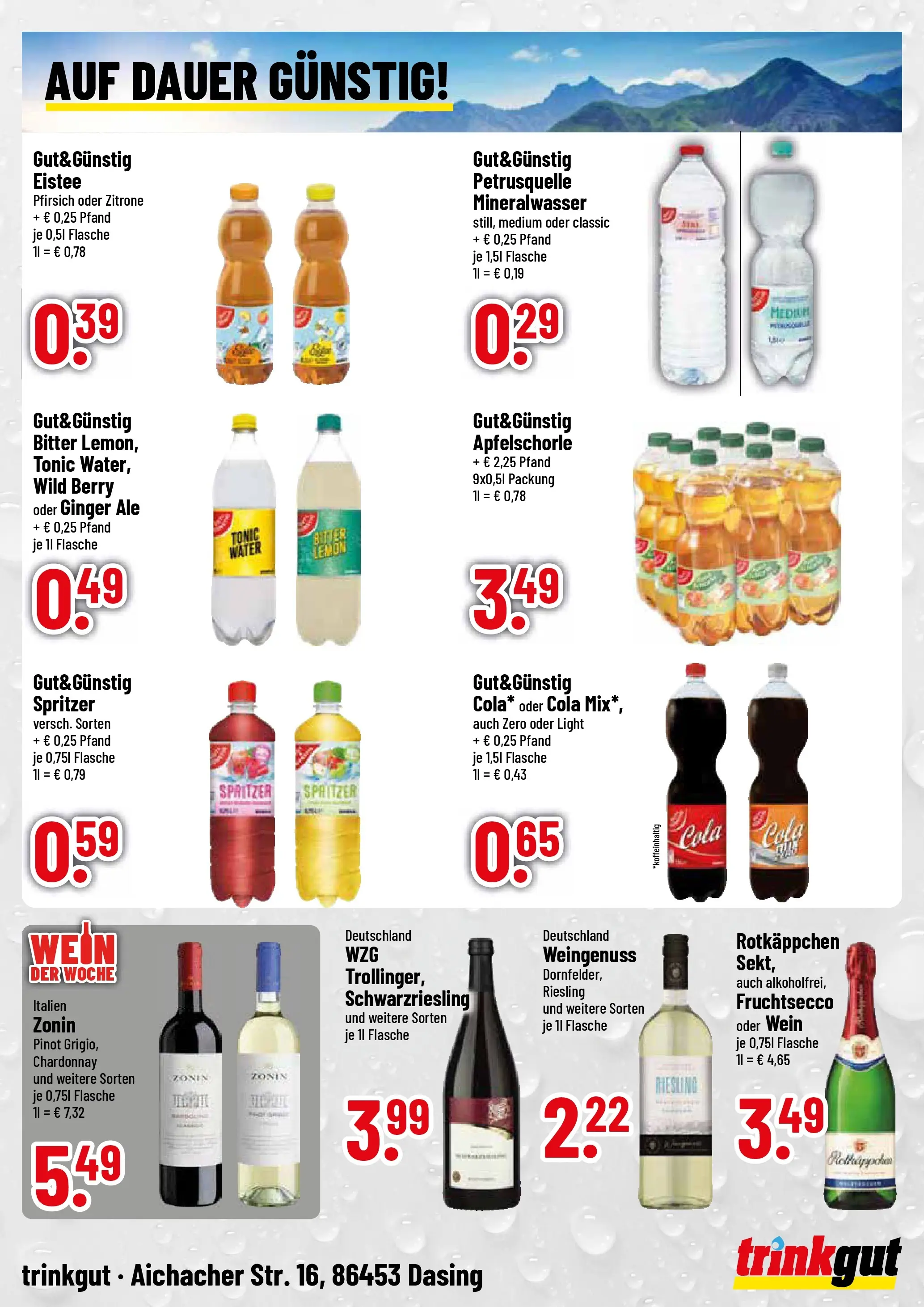 Trinkgut Prospekt Dasing (ab 20.07.2026) » Angebote online | Seite: 4 | Produkte: Fruchtsecco, Zitrone, Pfirsich, Rotkäppchen