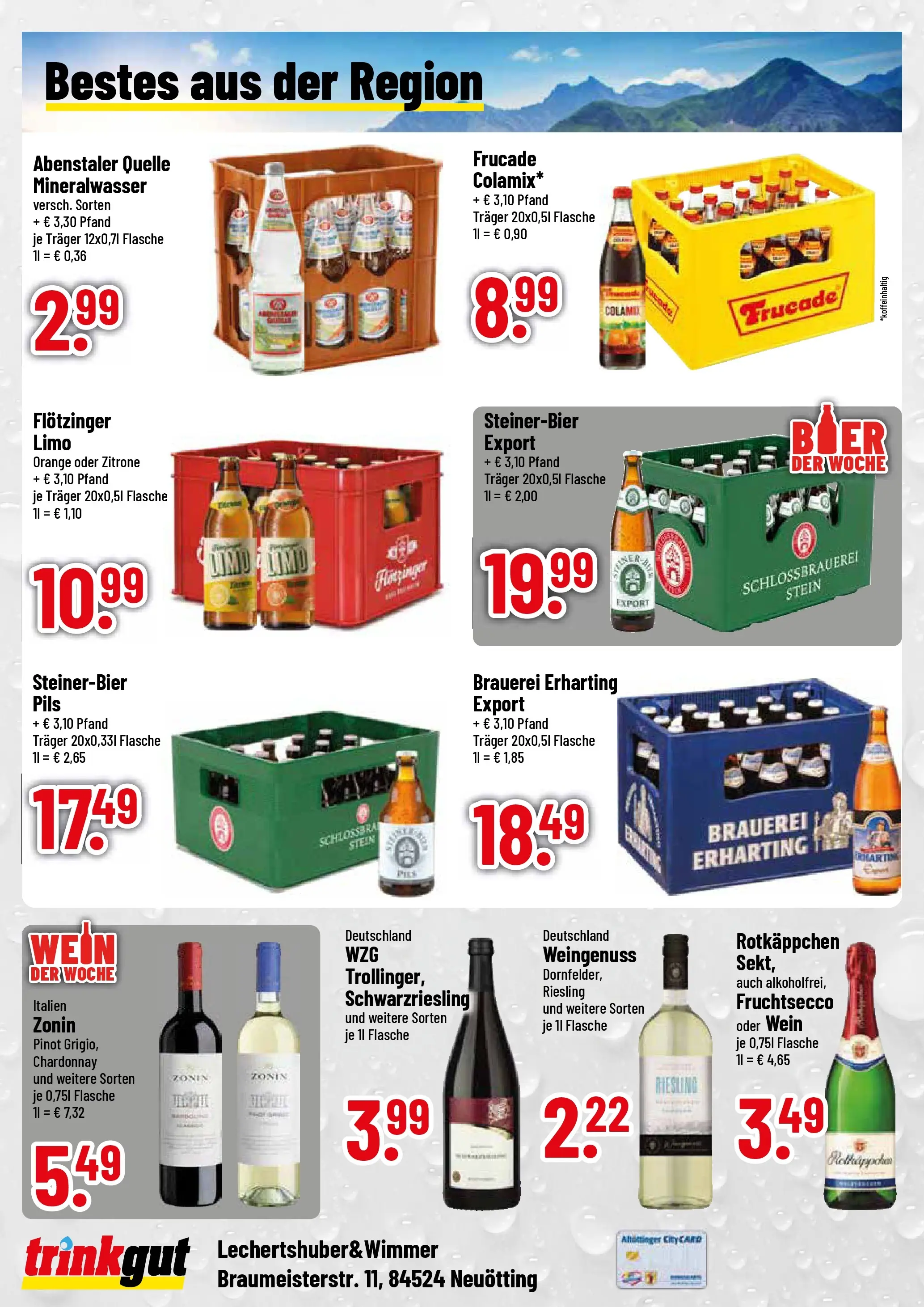 Trinkgut Prospekt Neuötting (ab 20.07.2026) » Angebote online | Seite: 4 | Produkte: Mineralwasser, Zitrone, Rotkäppchen, Wein