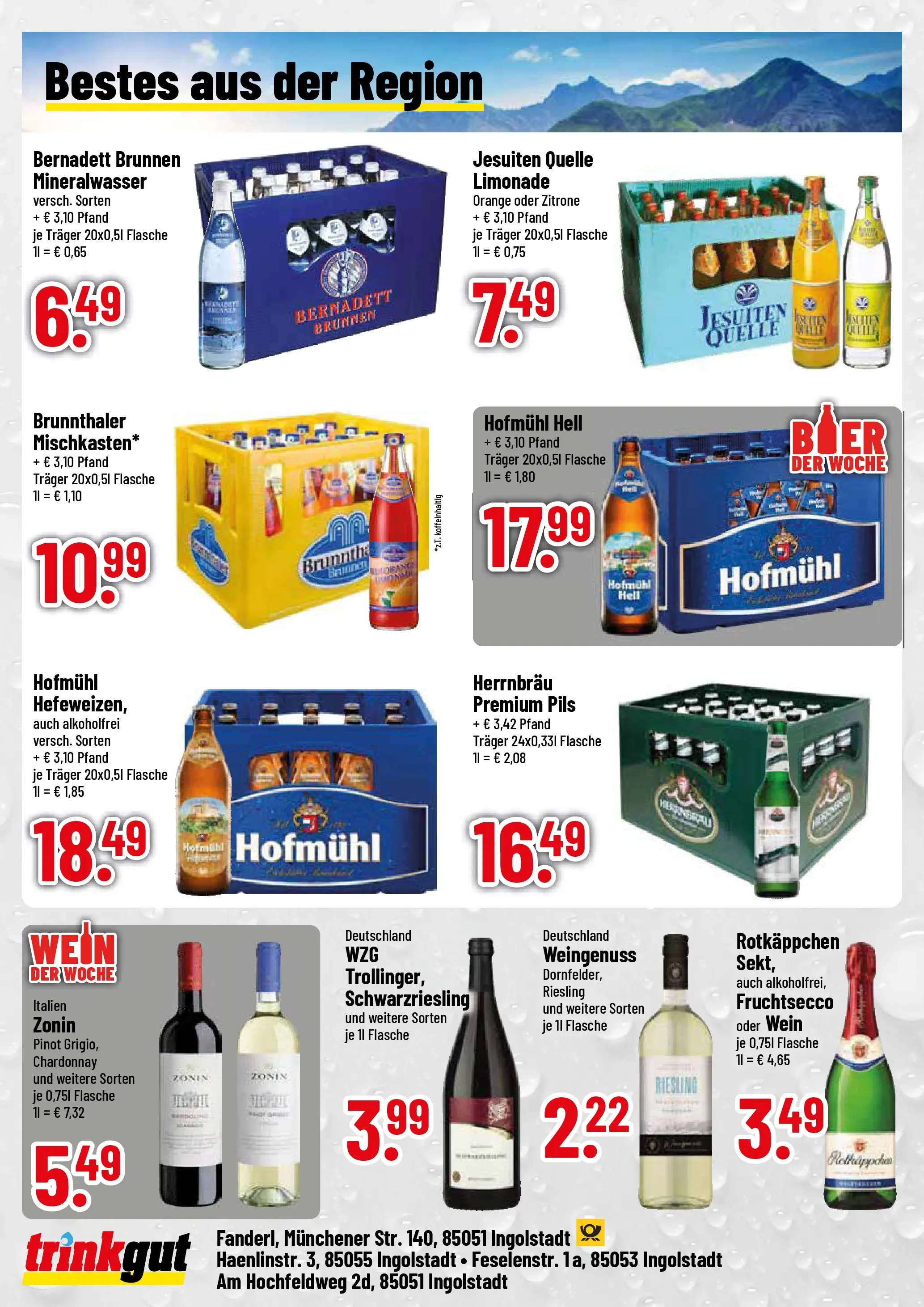 Trinkgut Prospekt Ingolstadt (ab 20.07.2026) » Angebote online | Seite: 4 | Produkte: Pils, Mineralwasser, Fruchtsecco, Wein