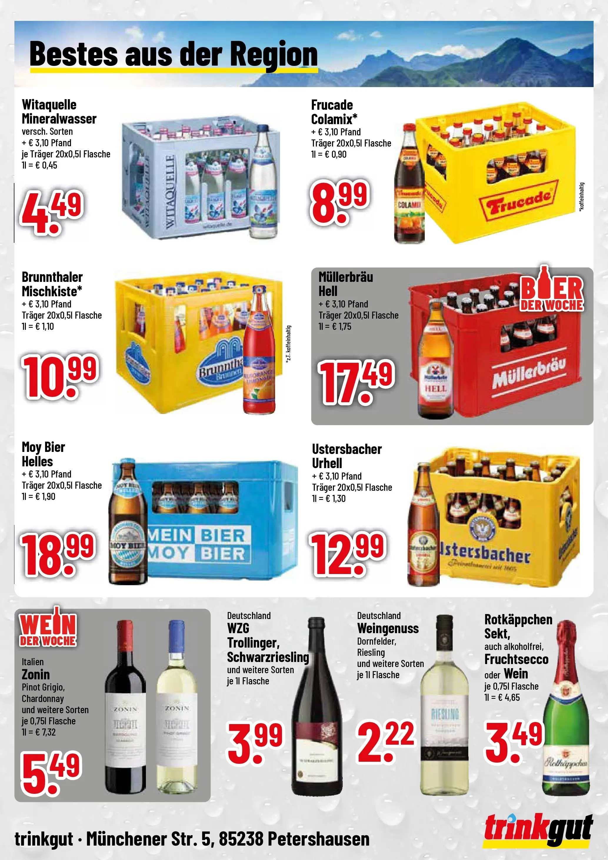 Trinkgut Prospekt Petershausen (ab 20.07.2026) » Angebote online | Seite: 4 | Produkte: Bier, Mineralwasser, Fruchtsecco, Wein
