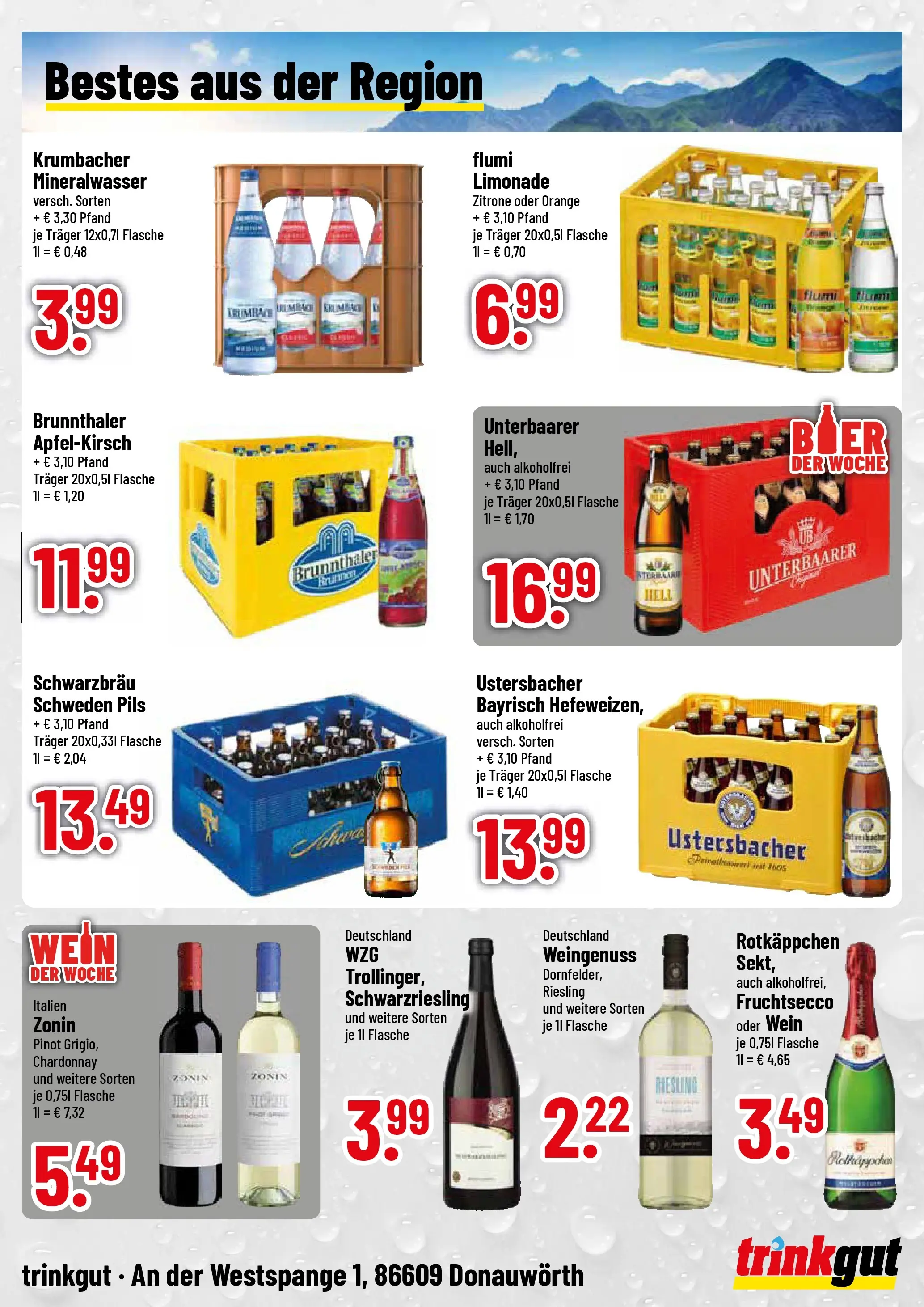 Trinkgut Prospekt Donauwörth (ab 20.07.2026) » Angebote online | Seite: 4 | Produkte: Pils, Limonade, Fruchtsecco, Zitrone