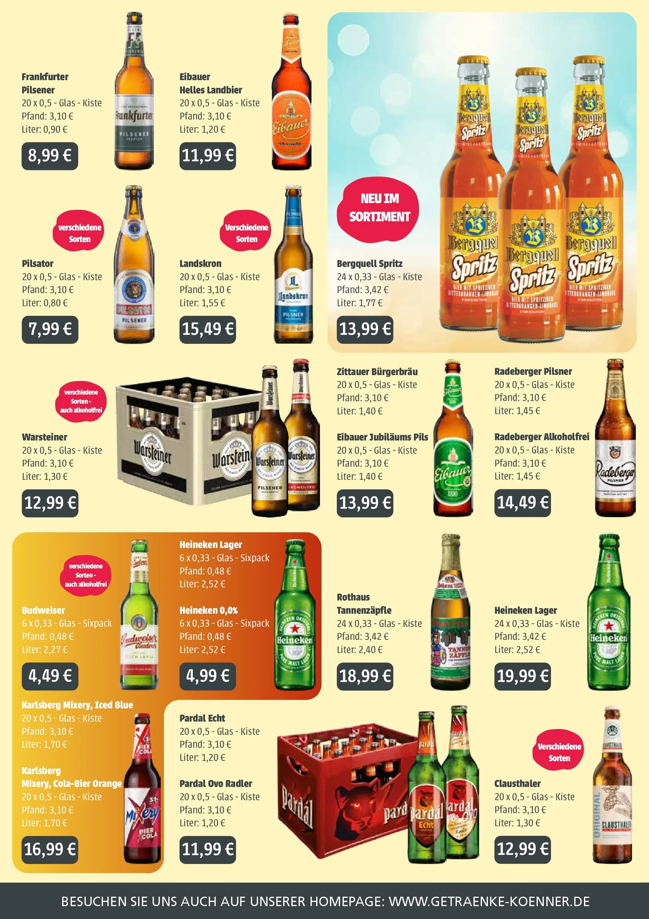 Angebote - GetränkeLand Mayer: Getränkeangebote (ab 20.07.2026) zum Blättern | Seite: 2 | Produkte: Heineken, Warsteiner, Budweiser, Radeberger pilsner