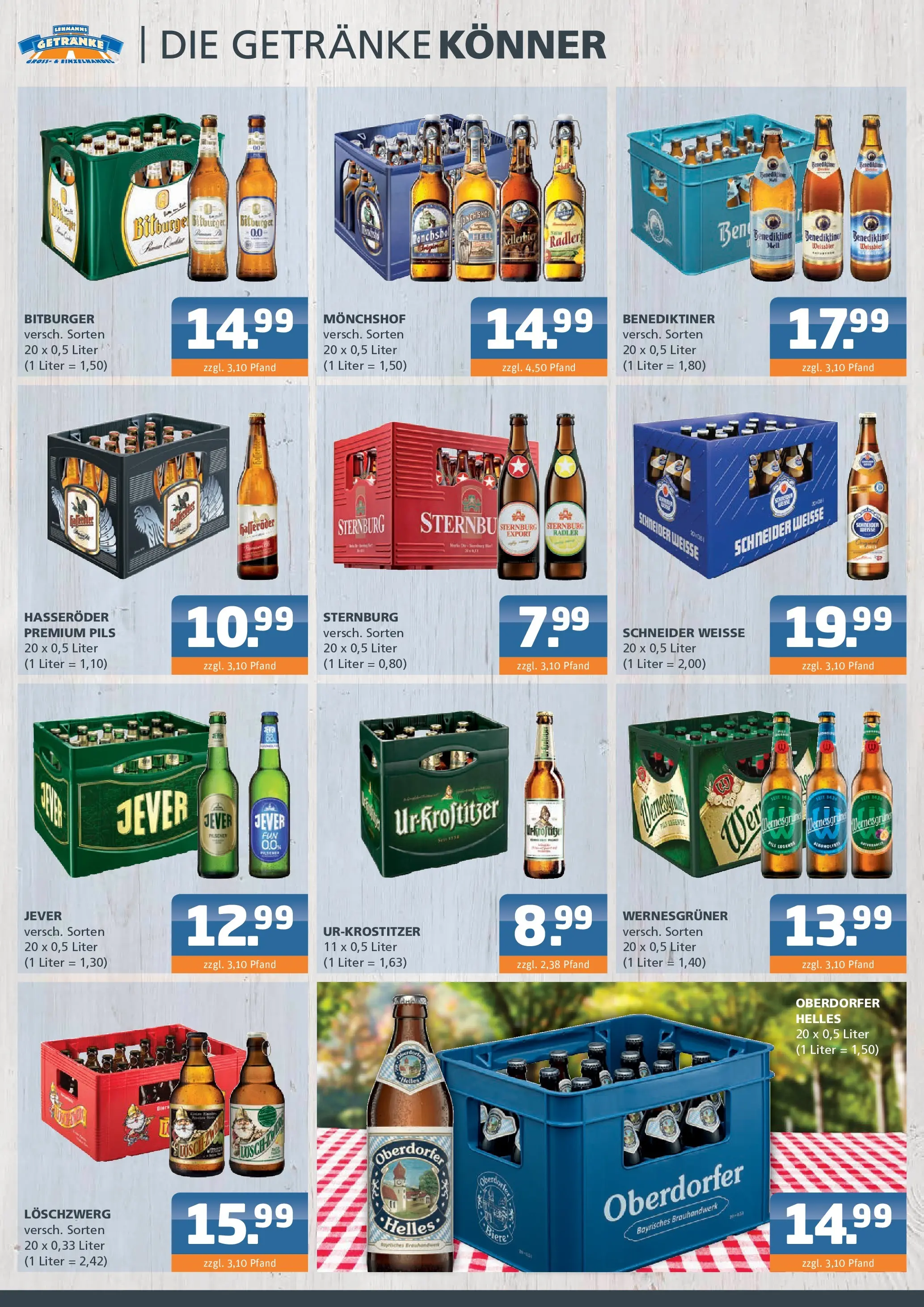 Angebote - Getränke Lehmann: Getränkeangebote (ab 20.07.2026) zum Blättern | Seite: 2 | Produkte: Bitburger, Monchshof, Wernesgruner, Hasseröder