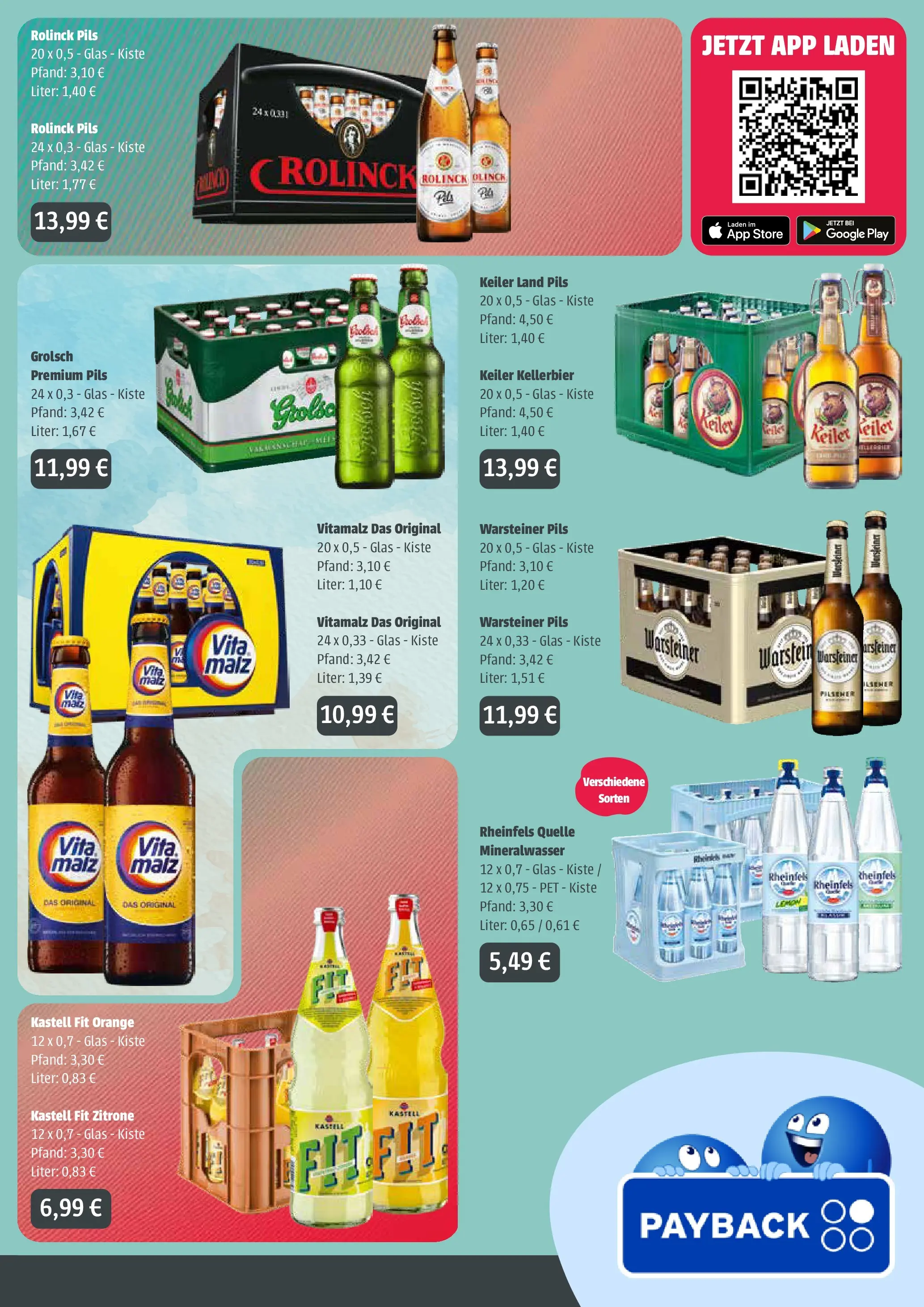 Angebote - Getränke Ellerkamp: Getränkeangebote (ab 20.07.2026) zum Blättern | Seite: 3 | Produkte: Mineralwasser, Warsteiner, Zitrone, Rheinfels quelle