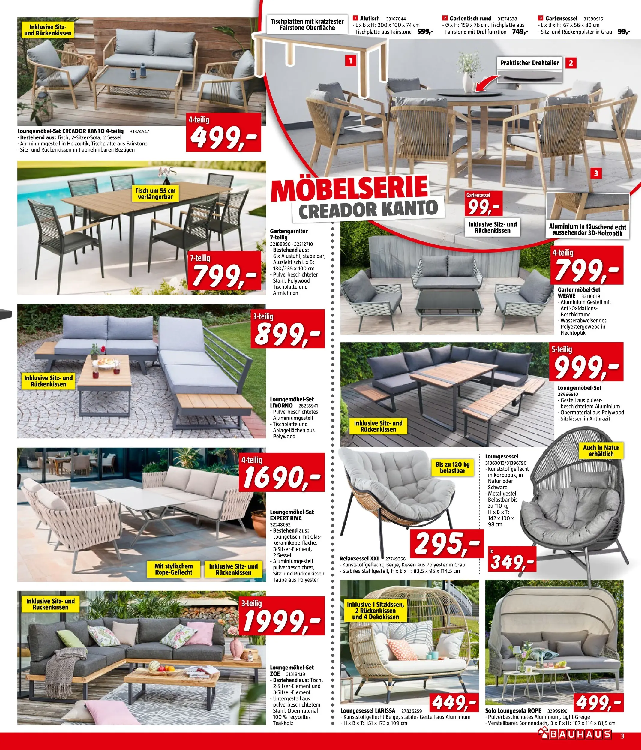 Bauhaus Pasching, Wels, Steyr von 22.07.2026 - Aktuelle Angebote | Seite: 3 | Produkte: Kissen, Sessel, Tisch