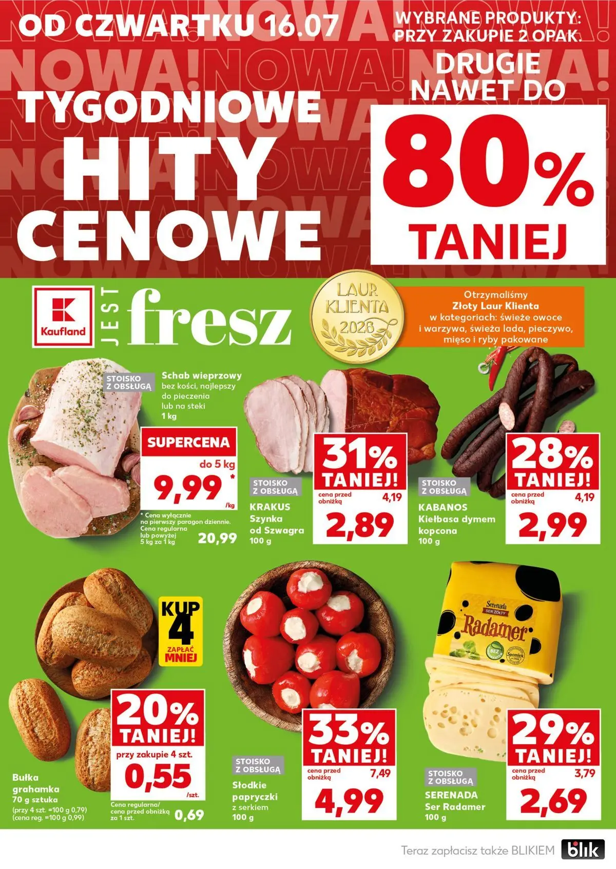 Kaufland gazetka - Mocny start od 20.07.2026 - od jutra PDF | Strona: 6 | Produkty: Kiełbasa, Steki, Ser, Owoce