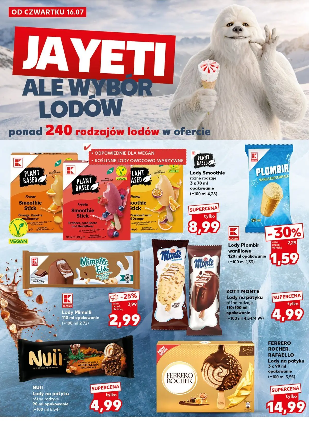 Kaufland gazetka - Super Sobota od 18.07.2026 - od jutra PDF | Strona: 12 | Produkty: Smoothie, Lody na patyku, Lody, Ferrero rocher