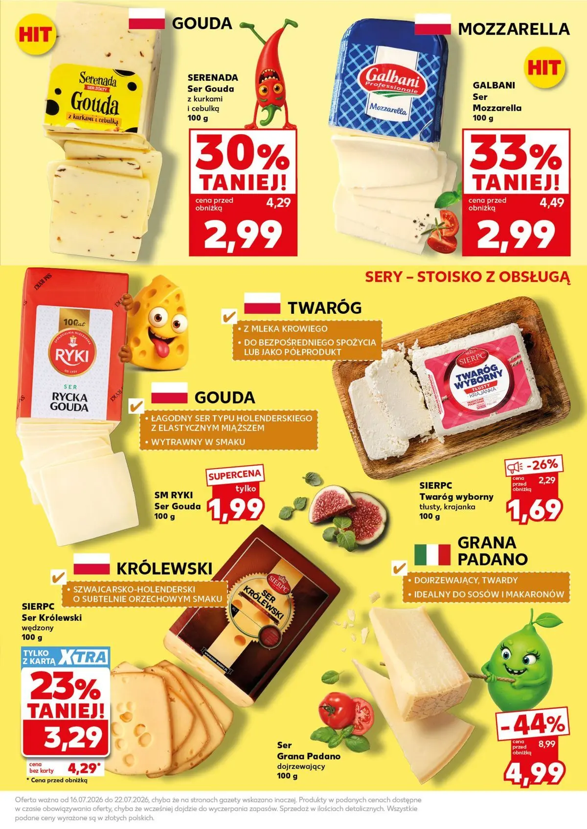 Kaufland gazetka - Mocny start od 20.07.2026 - od jutra PDF | Strona: 13 | Produkty: Ser grana padano, Sery, Ser, Mozzarella