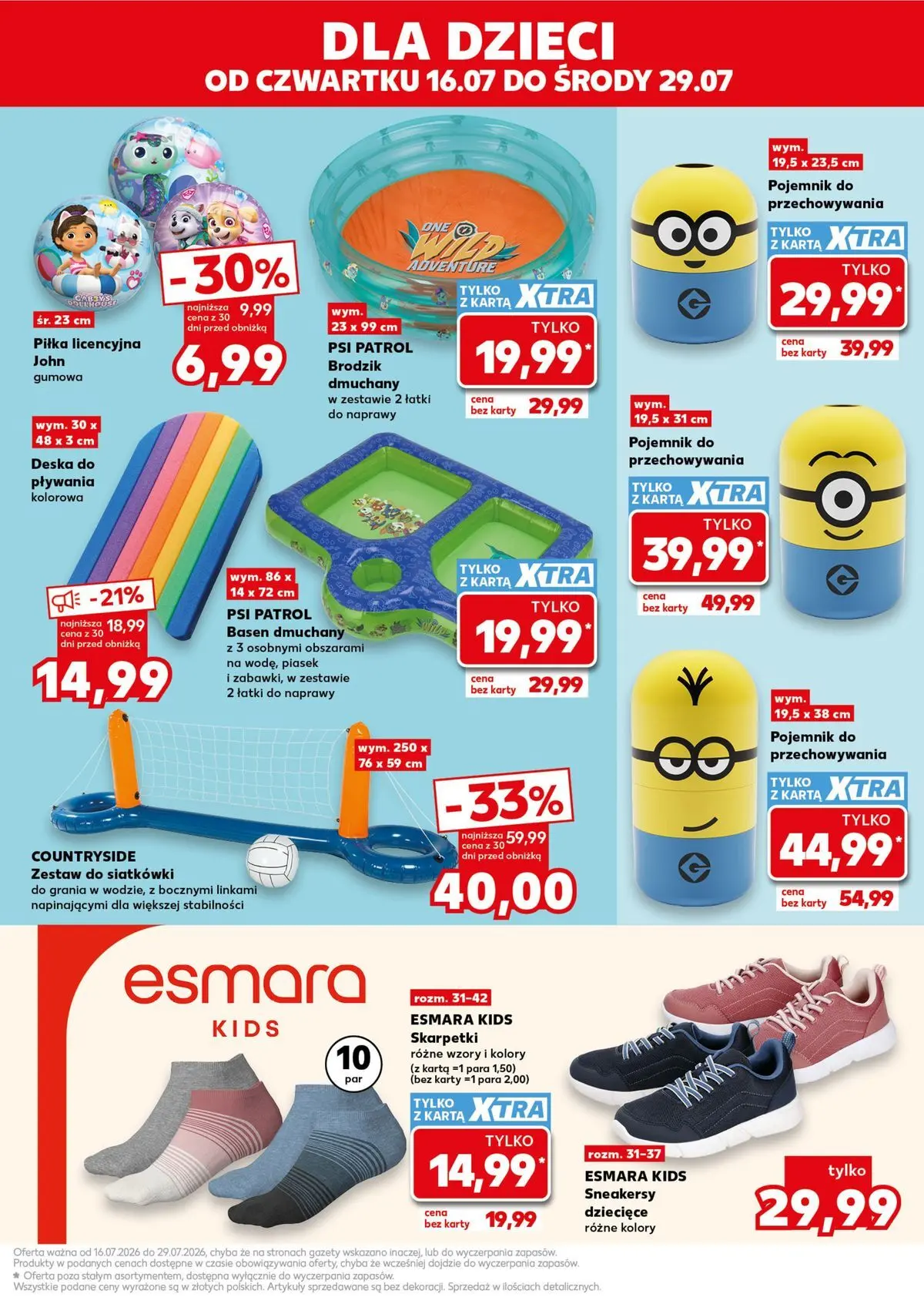 Kaufland gazetka - Mocny start od 20.07.2026 - od jutra PDF | Strona: 23 | Produkty: Karta, Skarpetki, Basen