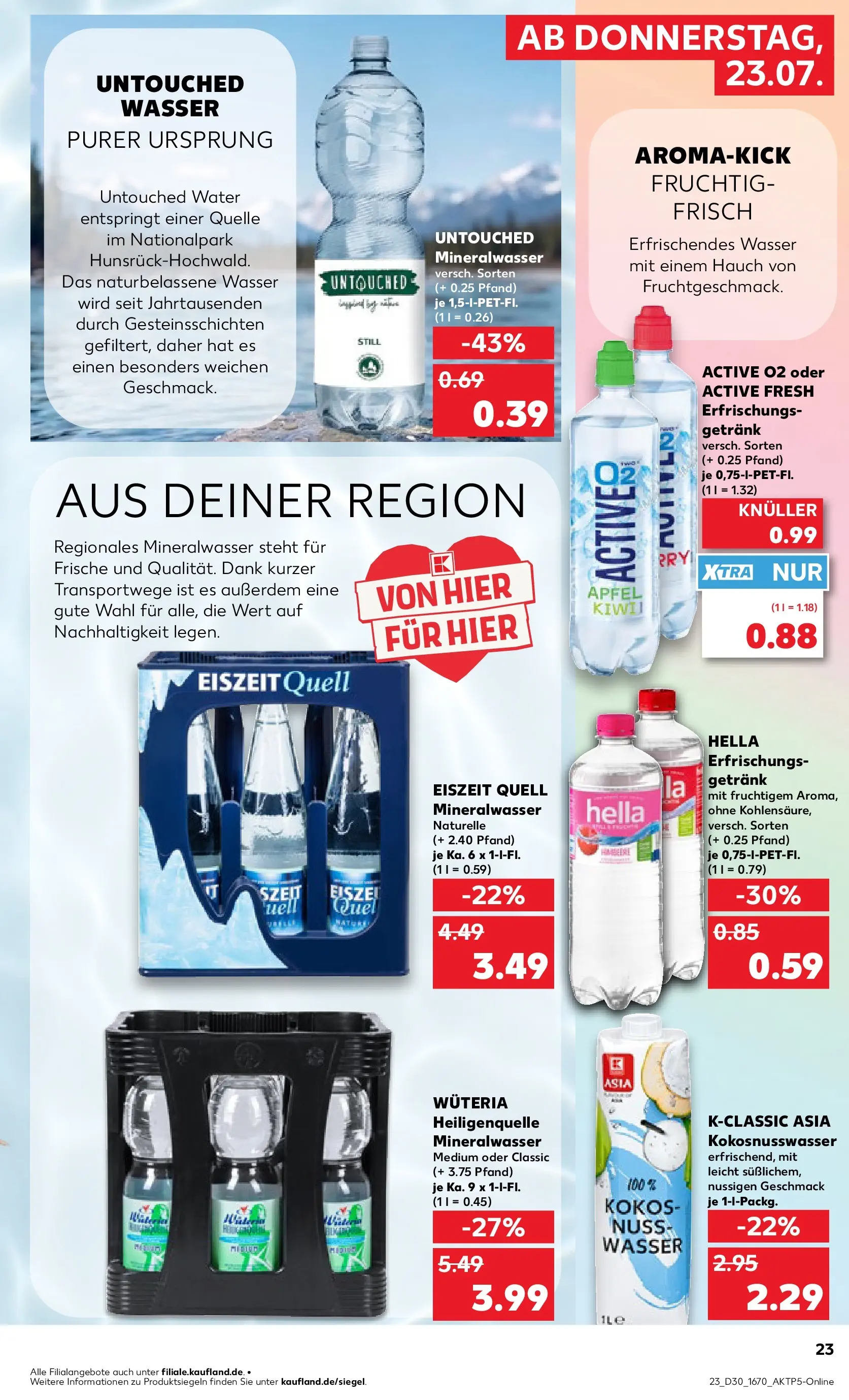 Prospekt Kaufland ab 23.07.2026 » Angebote Online zum Blättern | Seite: 23 | Produkte: Äpfel, Mineralwasser, Wasser, Hella