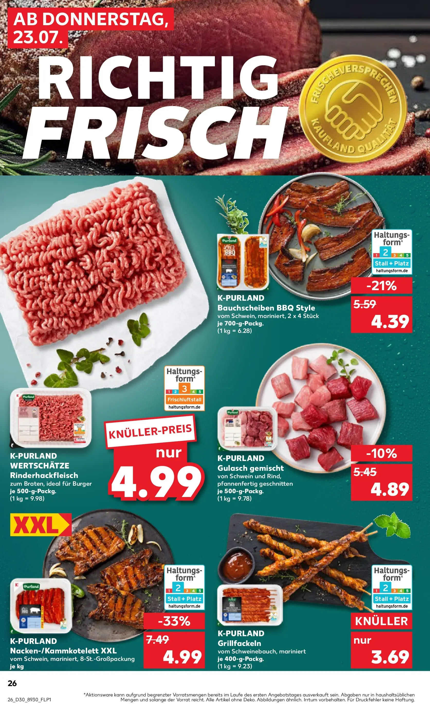 Prospekt Kaufland ab 23.07.2026 » Angebote Online zum Blättern | Seite: 26 | Produkte: Burger, Gulasch