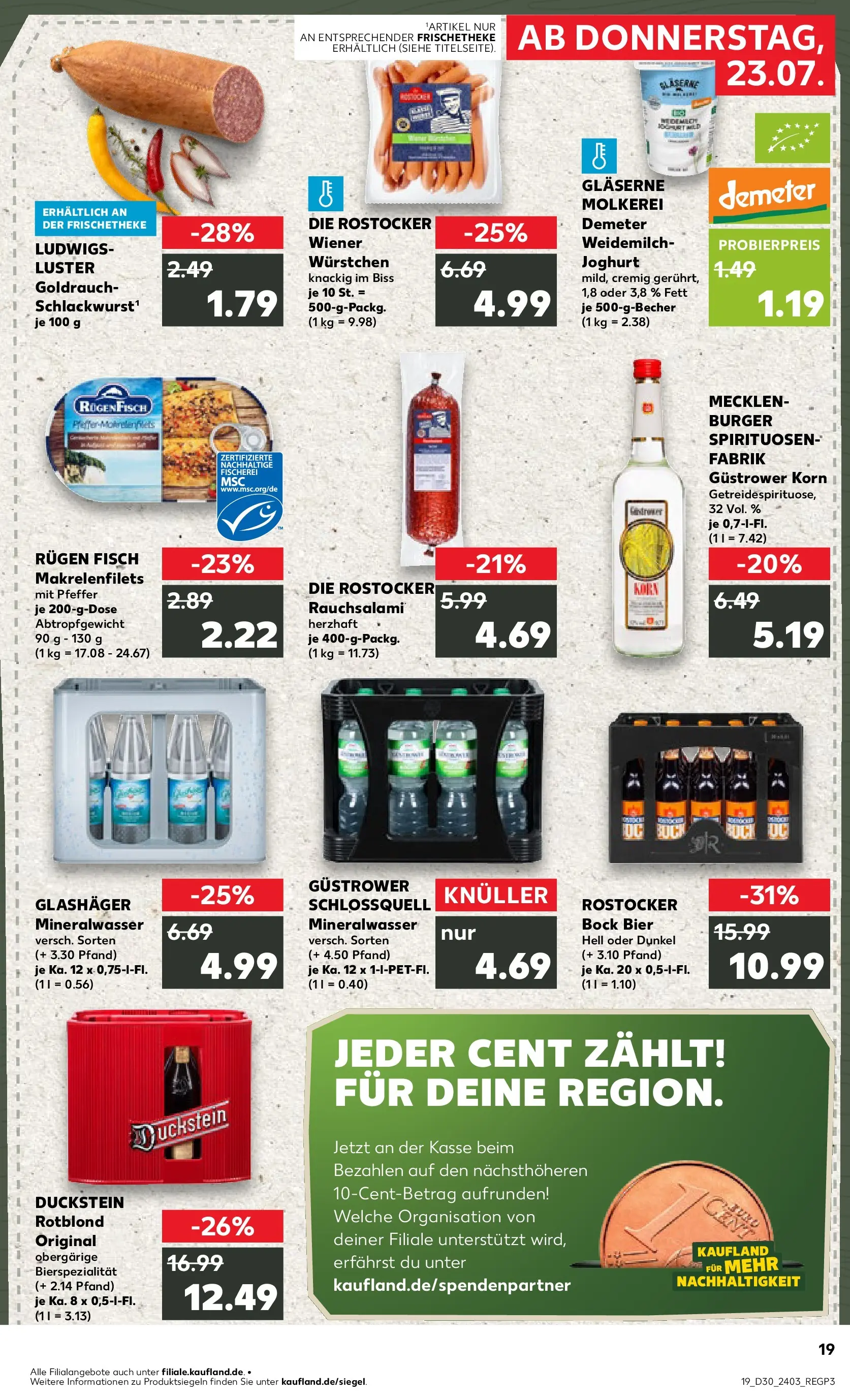 Prospekt Kaufland ab 23.07.2026 » Angebote Online zum Blättern | Seite: 19 | Produkte: Joghurt, Mineralwasser, Fisch, Pfeffer