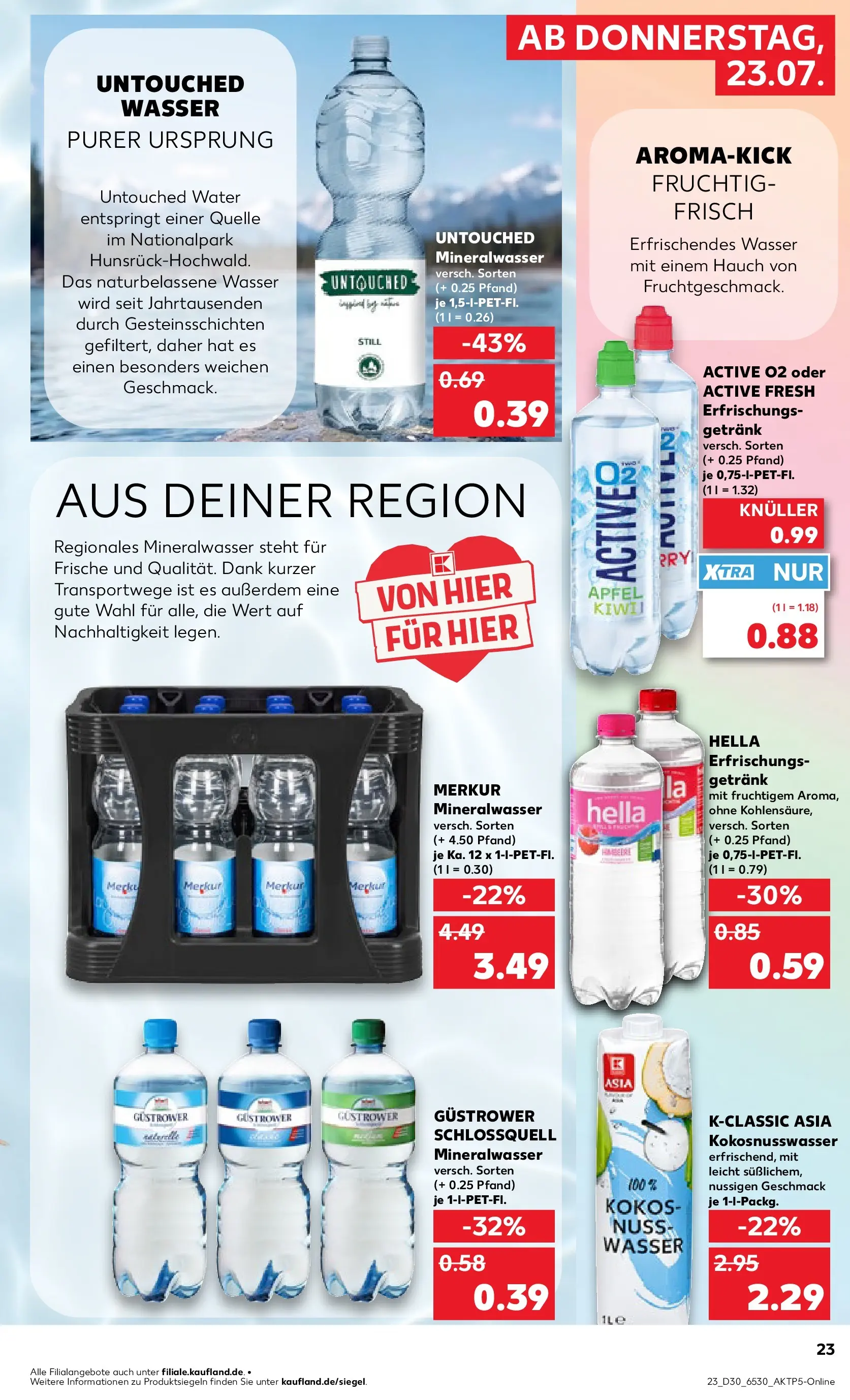 Prospekt Kaufland ab 23.07.2026 » Angebote Online zum Blättern | Seite: 23 | Produkte: Mineralwasser, Wasser, Hella
