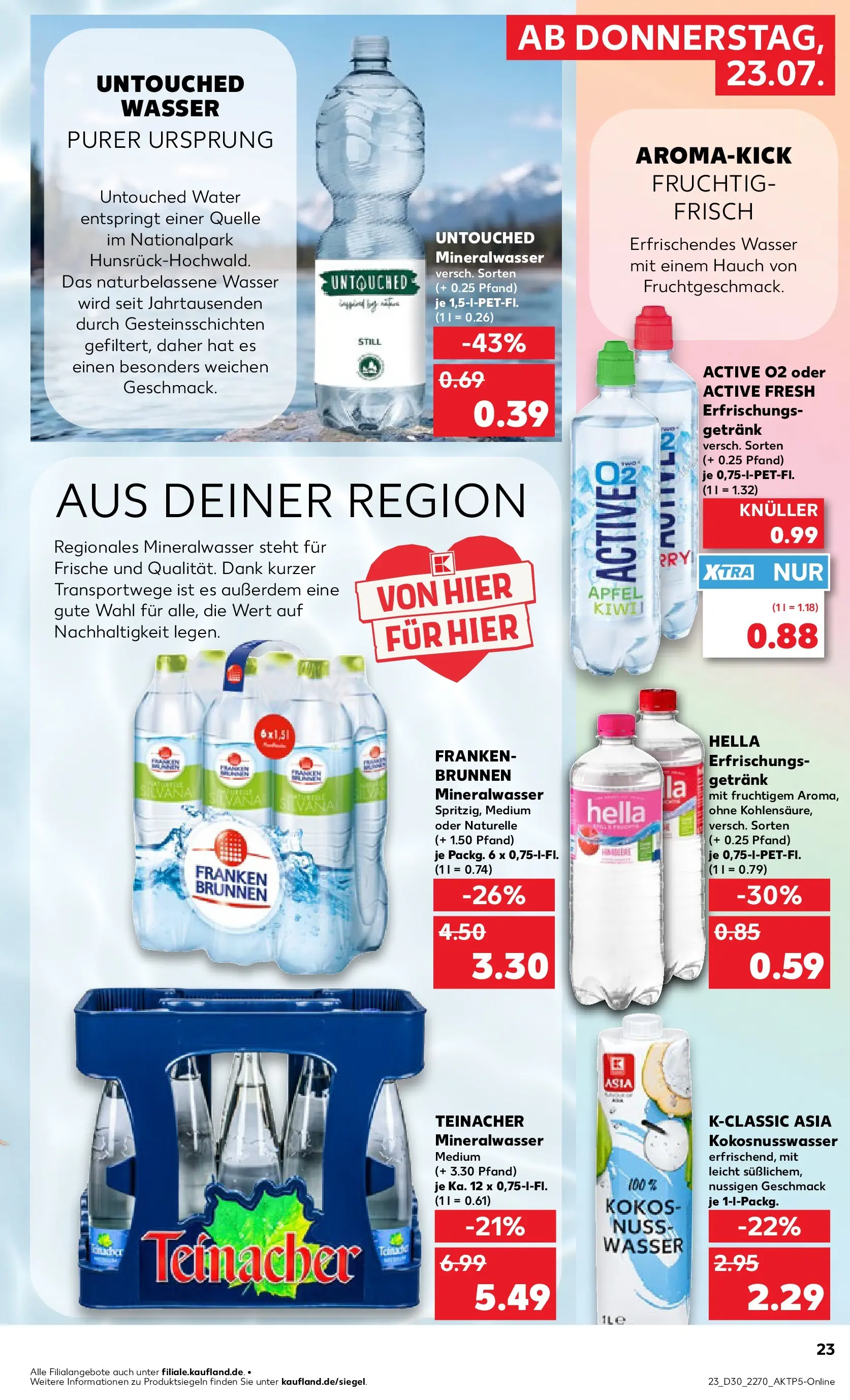 Prospekt Kaufland ab 23.07.2026 » Angebote Online zum Blättern | Seite: 23 | Produkte: Äpfel, Mineralwasser, Wasser, Hella