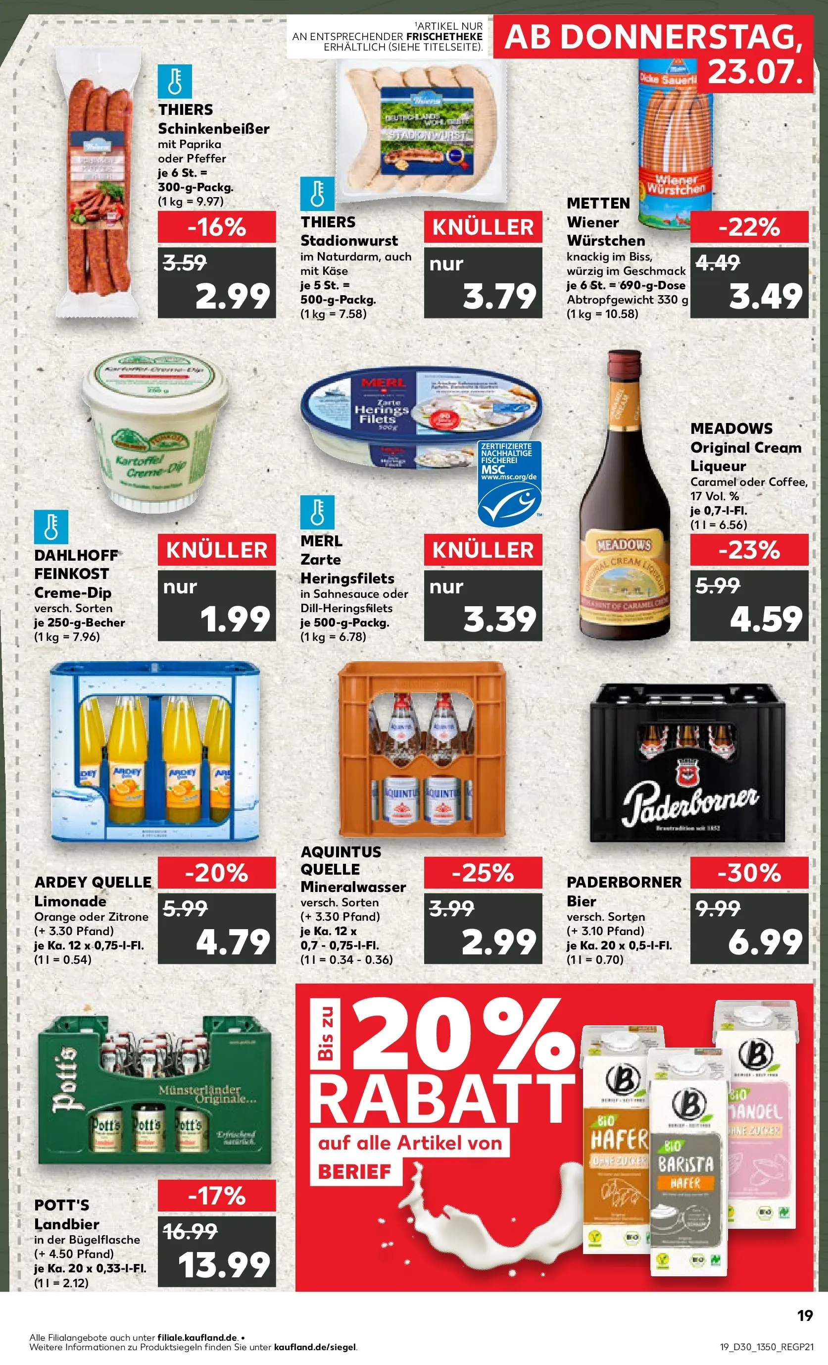 Prospekt Kaufland ab 23.07.2026 » Angebote Online zum Blättern | Seite: 19 | Produkte: Bier, Limonade, Pfeffer, Zitrone