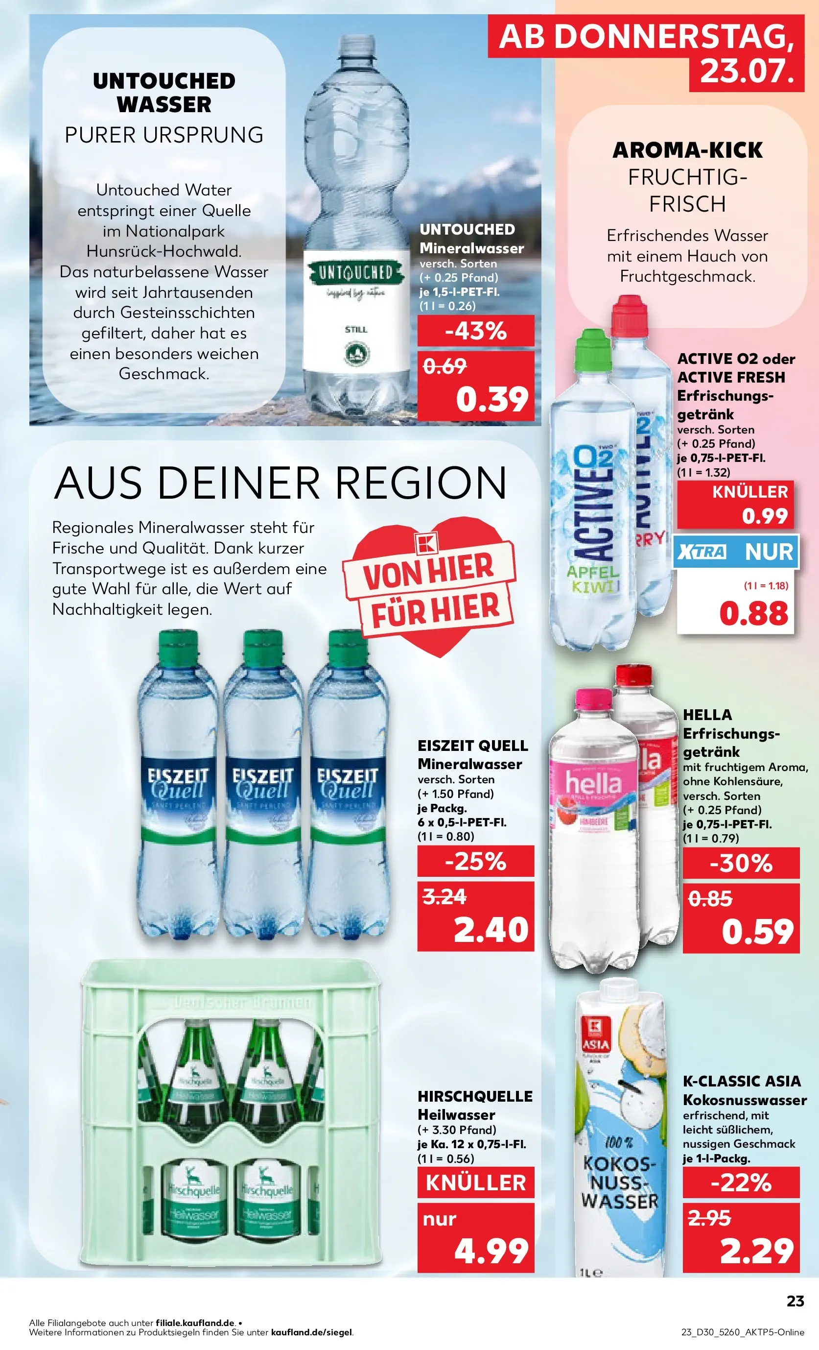 Prospekt Kaufland ab 23.07.2026 » Angebote Online zum Blättern | Seite: 23 | Produkte: Äpfel, Mineralwasser, Wasser, Hella