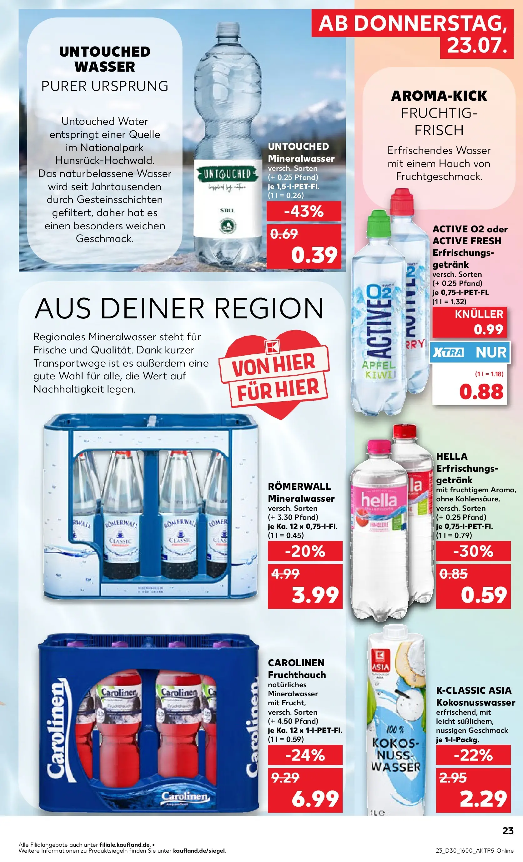 Prospekt Kaufland ab 23.07.2026 » Angebote Online zum Blättern | Seite: 23 | Produkte: Äpfel, Mineralwasser, Wasser, Hella