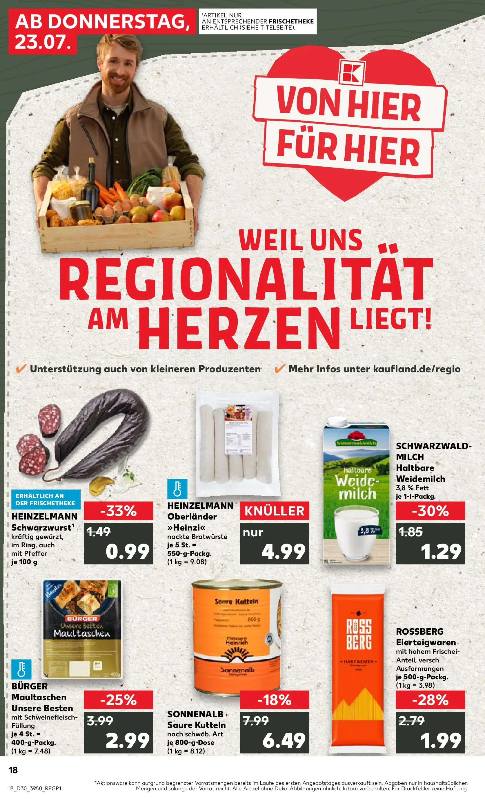 Prospekt Kaufland ab 20.07.2026 ยป Angebote und Werbung Online | Seite: 27 | Produkte: Milch, Burger, Schweinefleisch, Maultaschen Prospekt Kaufland ab 20.07.2026 ยป Angebote Online zum Blรคttern | Seite: 27 | Produkte: Milch, Burger, Schweinefleisch, Maultaschen