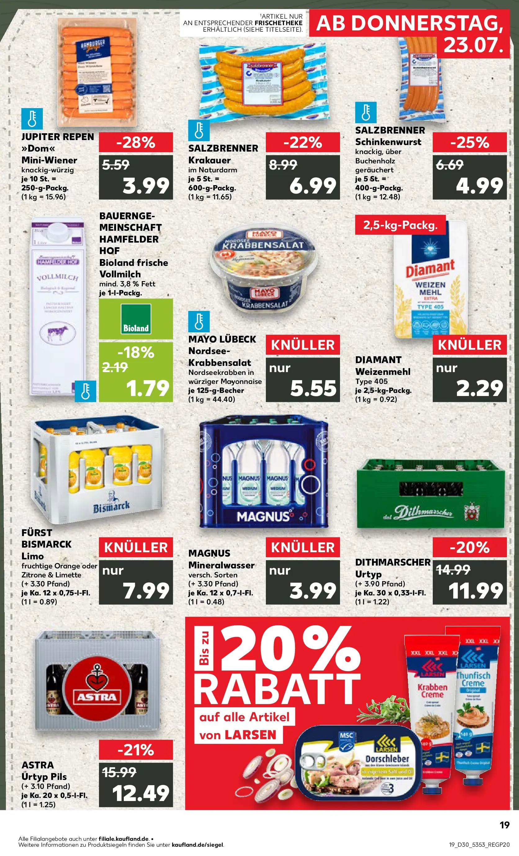Prospekt Kaufland ab 20.07.2026 ยป Angebote und Werbung Online | Seite: 28 | Produkte: Thunfisch, Creme, Mayonnaise, Limette Prospekt Kaufland ab 20.07.2026 ยป Angebote Online zum Blรคttern | Seite: 28 | Produkte: Thunfisch, Creme, Mayonnaise, Limette