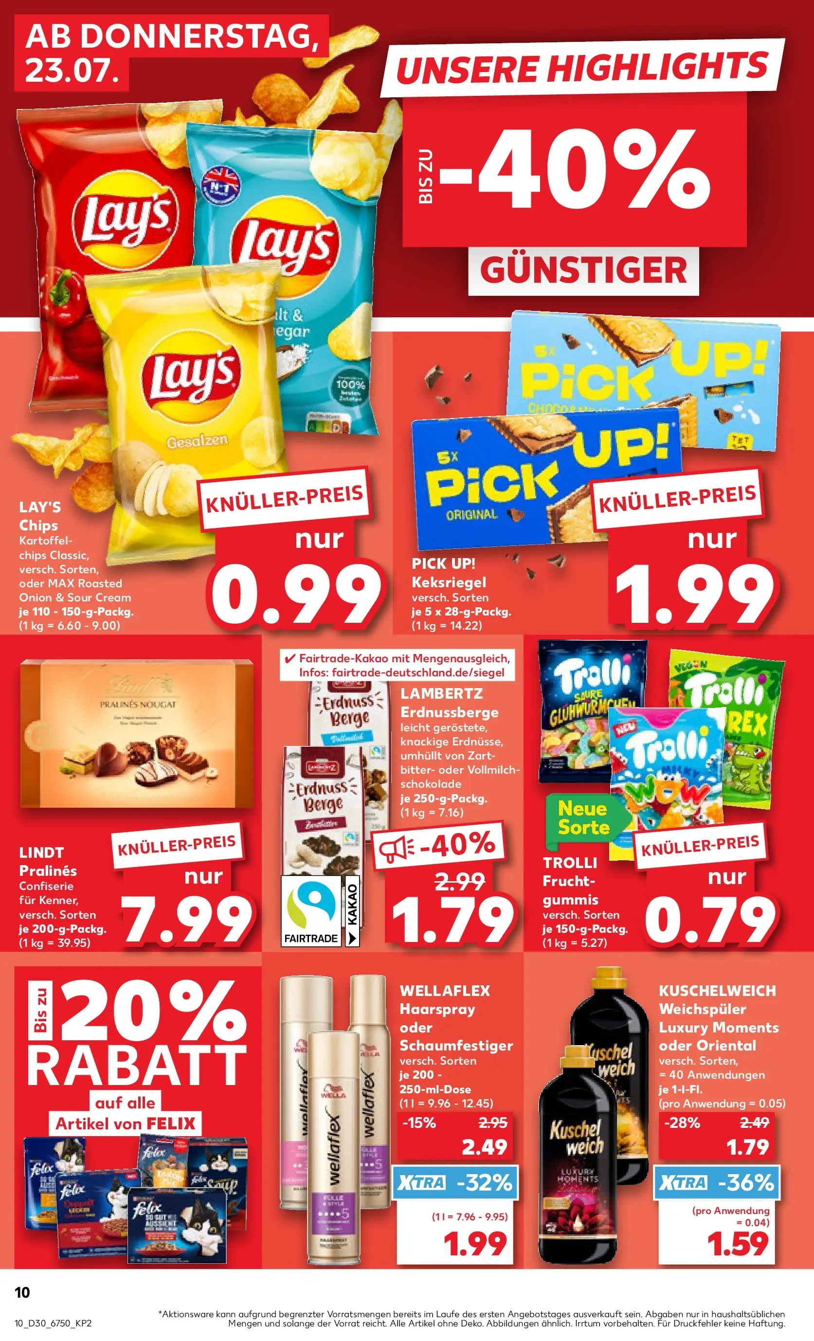 Prospekt Kaufland ab 20.07.2026 ยป Angebote und Werbung Online | Seite: 19 | Produkte: Schokolade, Haarspray, Lindt, Chips Prospekt Kaufland ab 20.07.2026 ยป Angebote Online zum Blรคttern | Seite: 19 | Produkte: Schokolade, Haarspray, Lindt, Chips