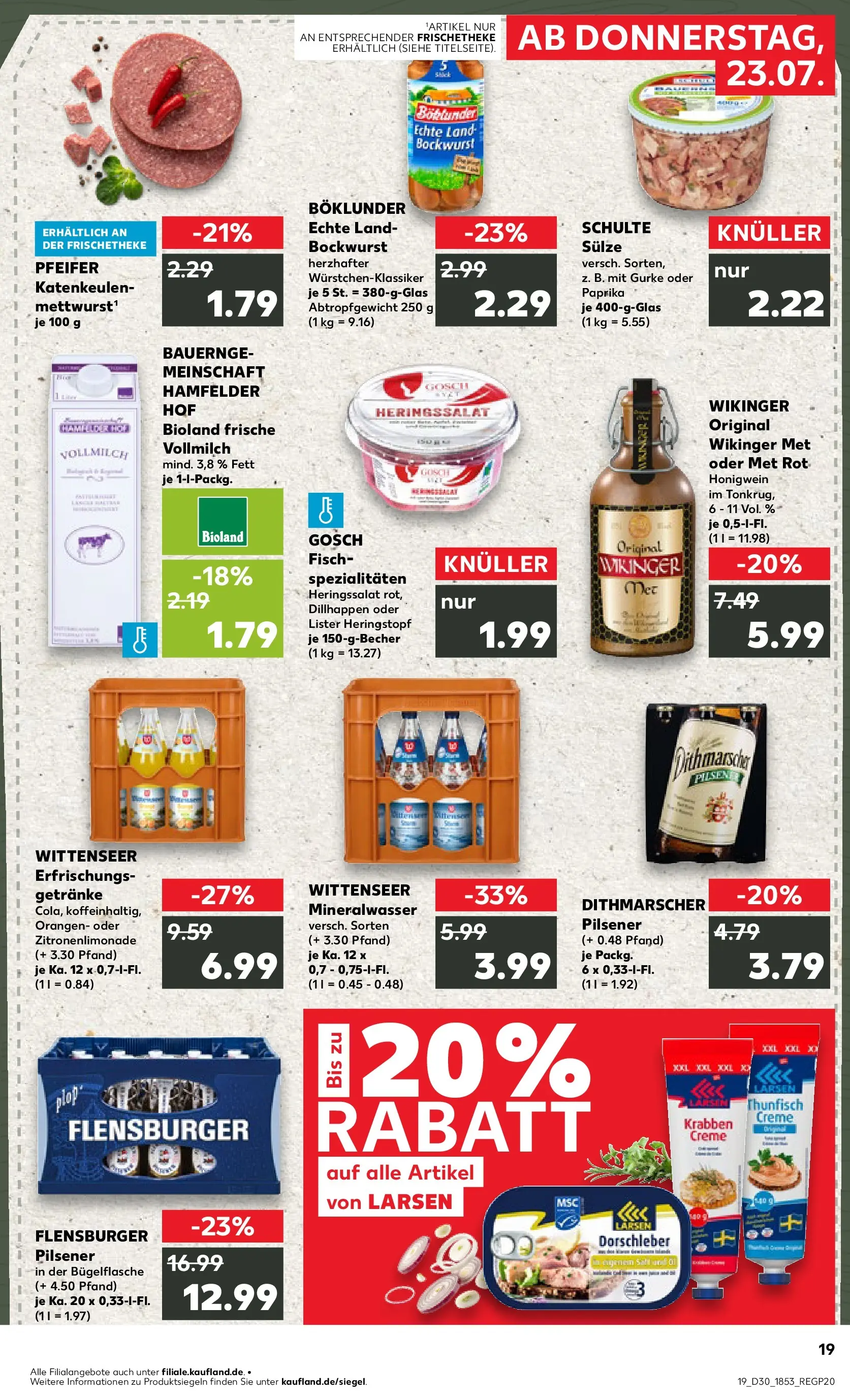 Prospekt Kaufland ab 20.07.2026 ยป Angebote und Werbung Online | Seite: 28 | Produkte: Bockwurst, Mineralwasser, Fisch, Paprika Prospekt Kaufland ab 20.07.2026 ยป Angebote Online zum Blรคttern | Seite: 28 | Produkte: Bockwurst, Mineralwasser, Fisch, Paprika