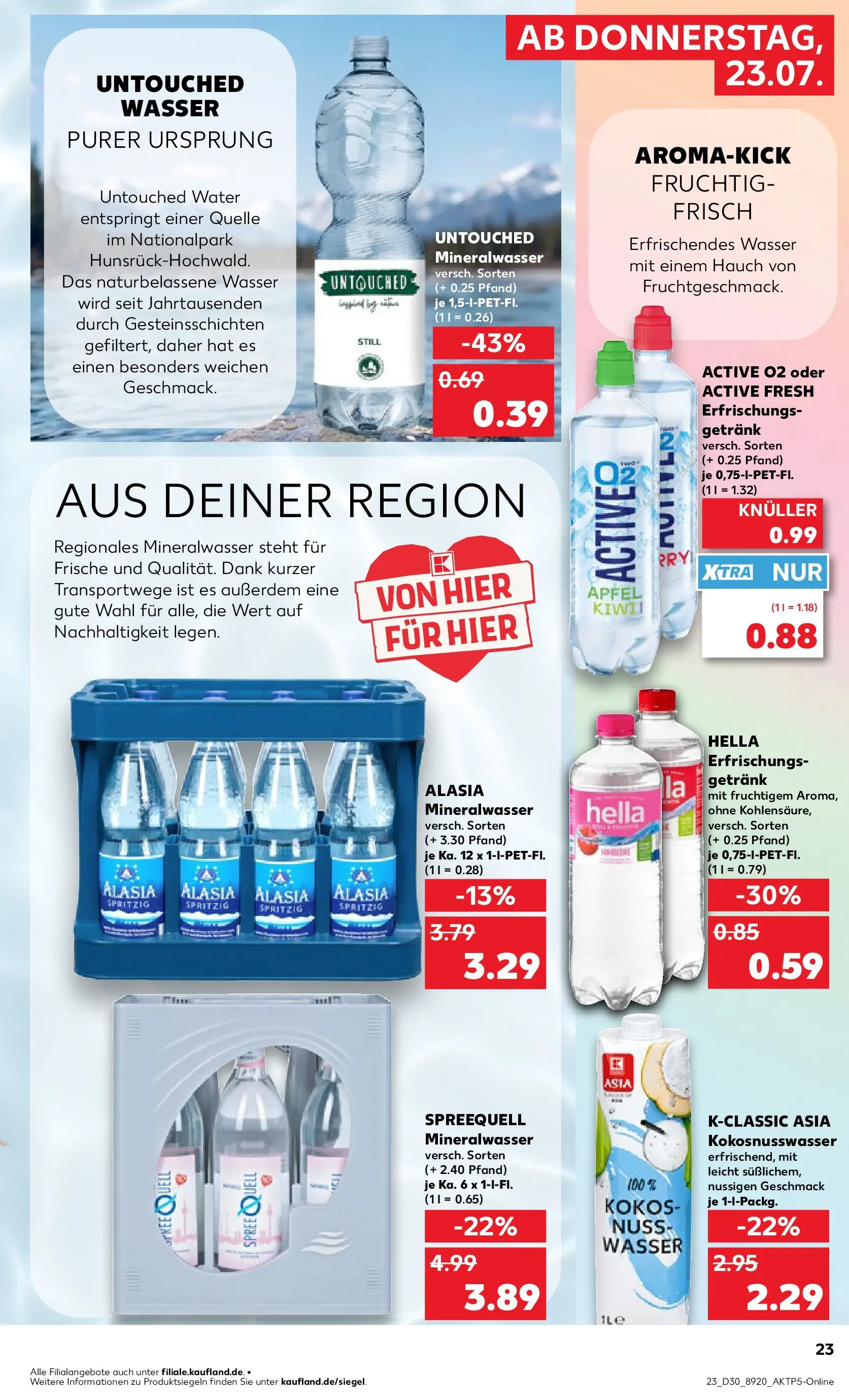 Prospekt Kaufland ab 23.07.2026 » Angebote Online zum Blättern | Seite: 23 | Produkte: Äpfel, Mineralwasser, Wasser, Hella