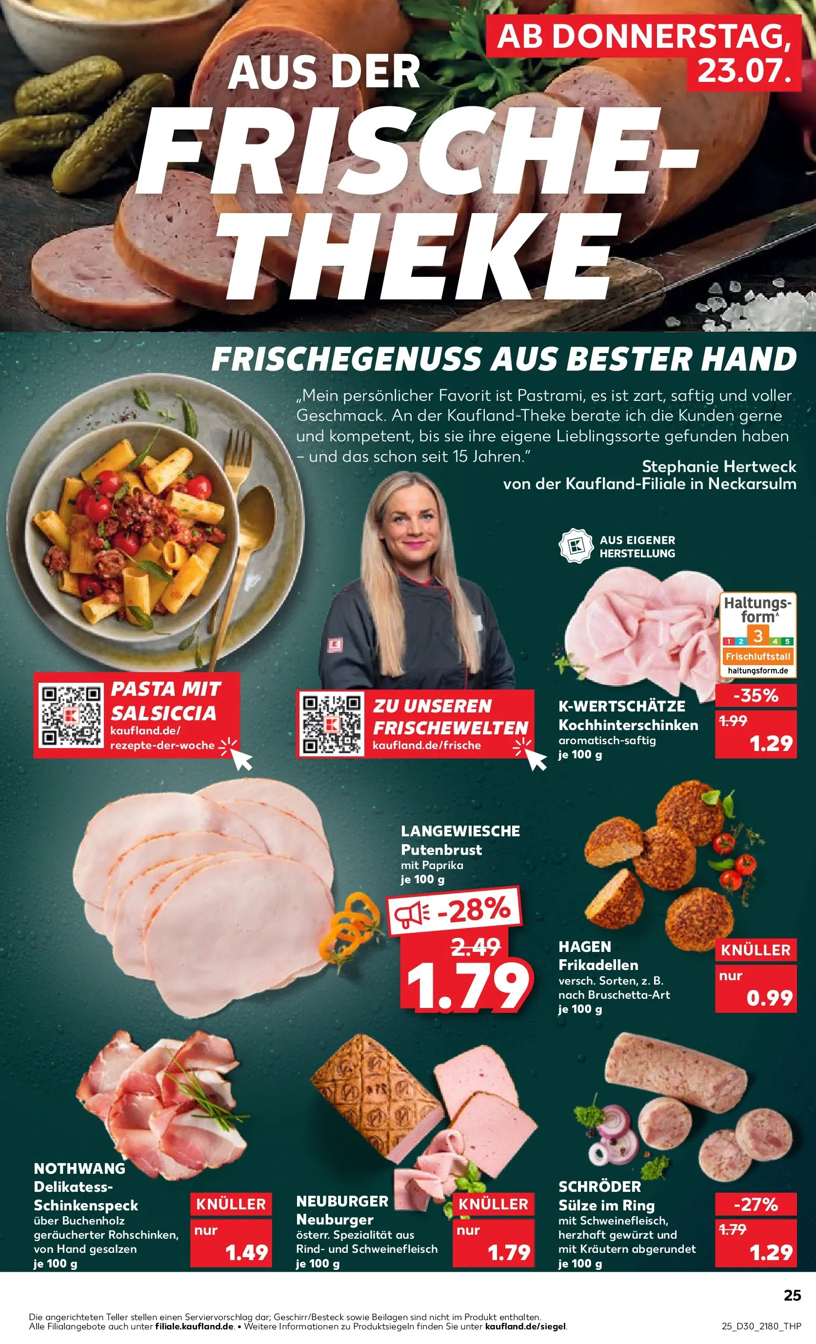 Prospekt Kaufland ab 20.07.2026 » Angebote Online zum Blättern | Seite: 30 | Produkte: Theke, Paprika, Pasta, Schweinefleisch