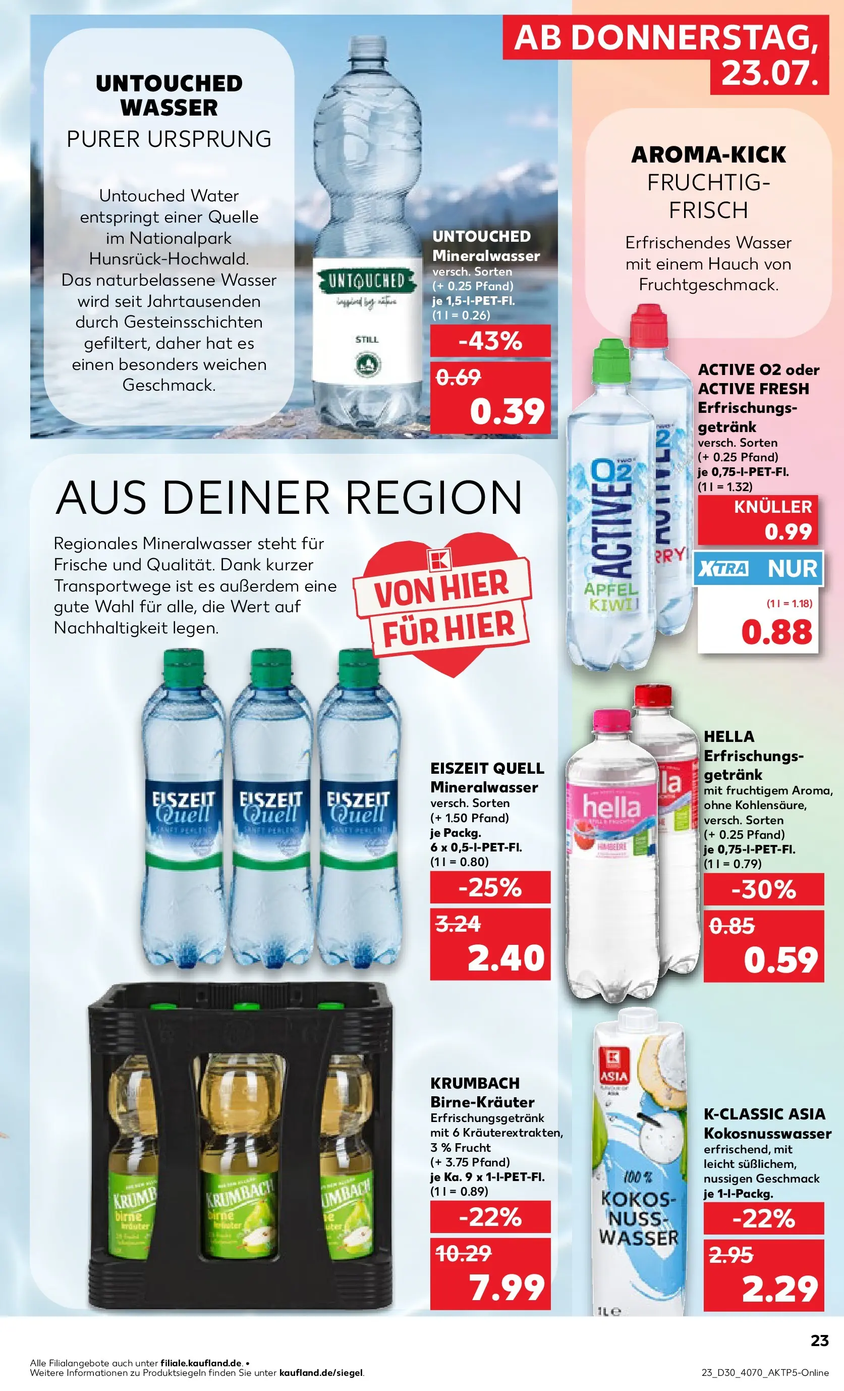 Prospekt Kaufland ab 23.07.2026 » Angebote Online zum Blättern | Seite: 23 | Produkte: Mineralwasser, Wasser, Hella