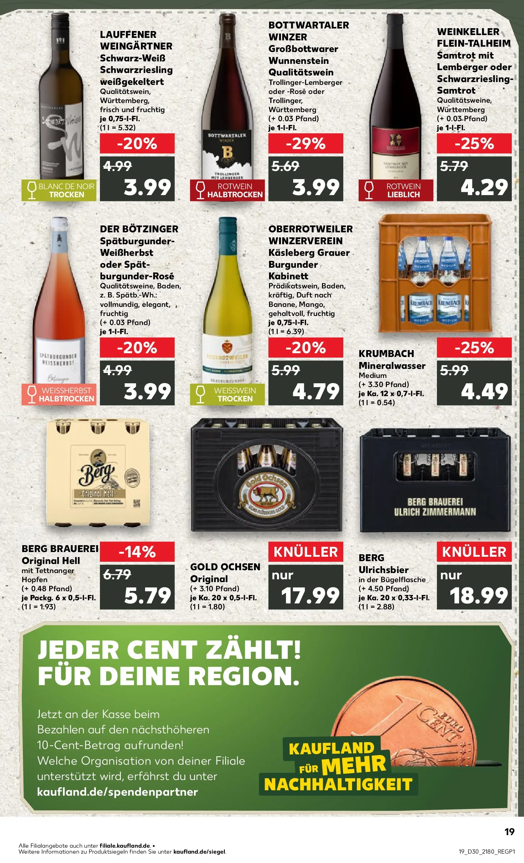 Prospekt Kaufland ab 23.07.2026 » Angebote Online zum Blättern | Seite: 19 | Produkte: Weißwein, Rotwein, Duft, Mineralwasser