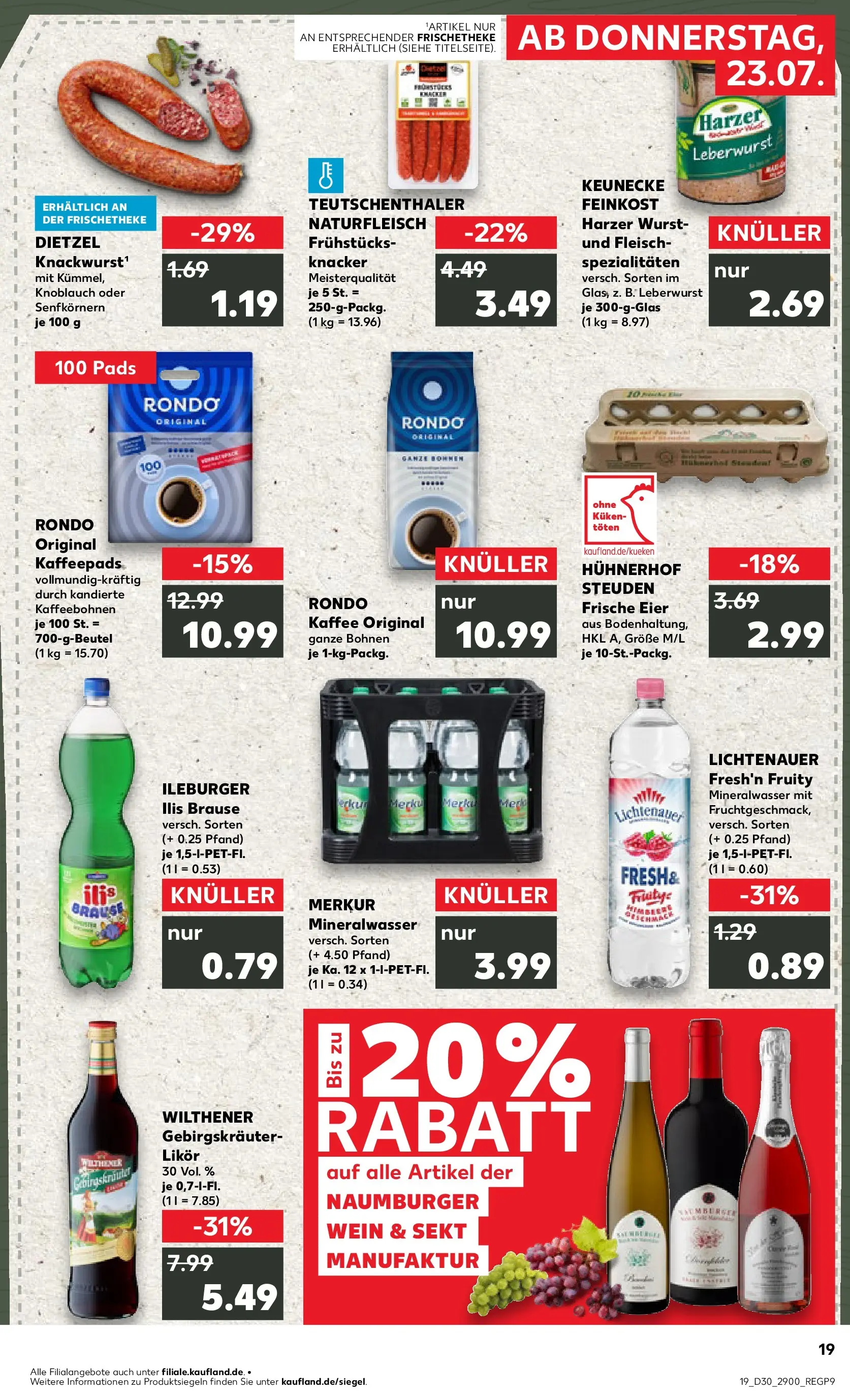 Prospekt Kaufland ab 20.07.2026 ยป Angebote und Werbung Online | Seite: 28 | Produkte: Eier, Mineralwasser, Wurst, Wein Prospekt Kaufland ab 20.07.2026 ยป Angebote Online zum Blรคttern | Seite: 28 | Produkte: Eier, Mineralwasser, Wurst, Wein