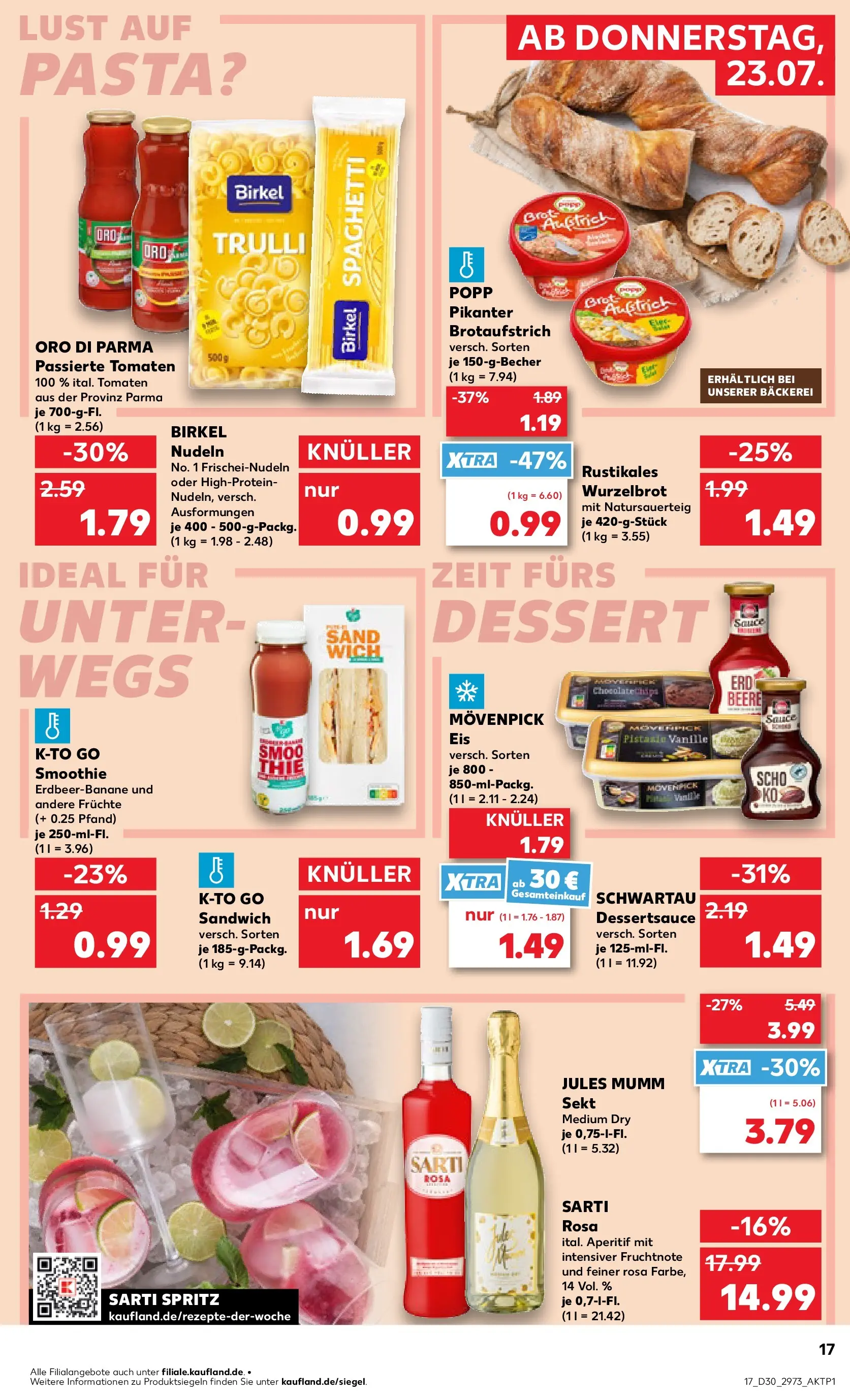 Prospekt Kaufland ab 20.07.2026 » Angebote Online zum Blättern | Seite: 26 | Produkte: Bäckerei, Sekt, Pasta, Brot