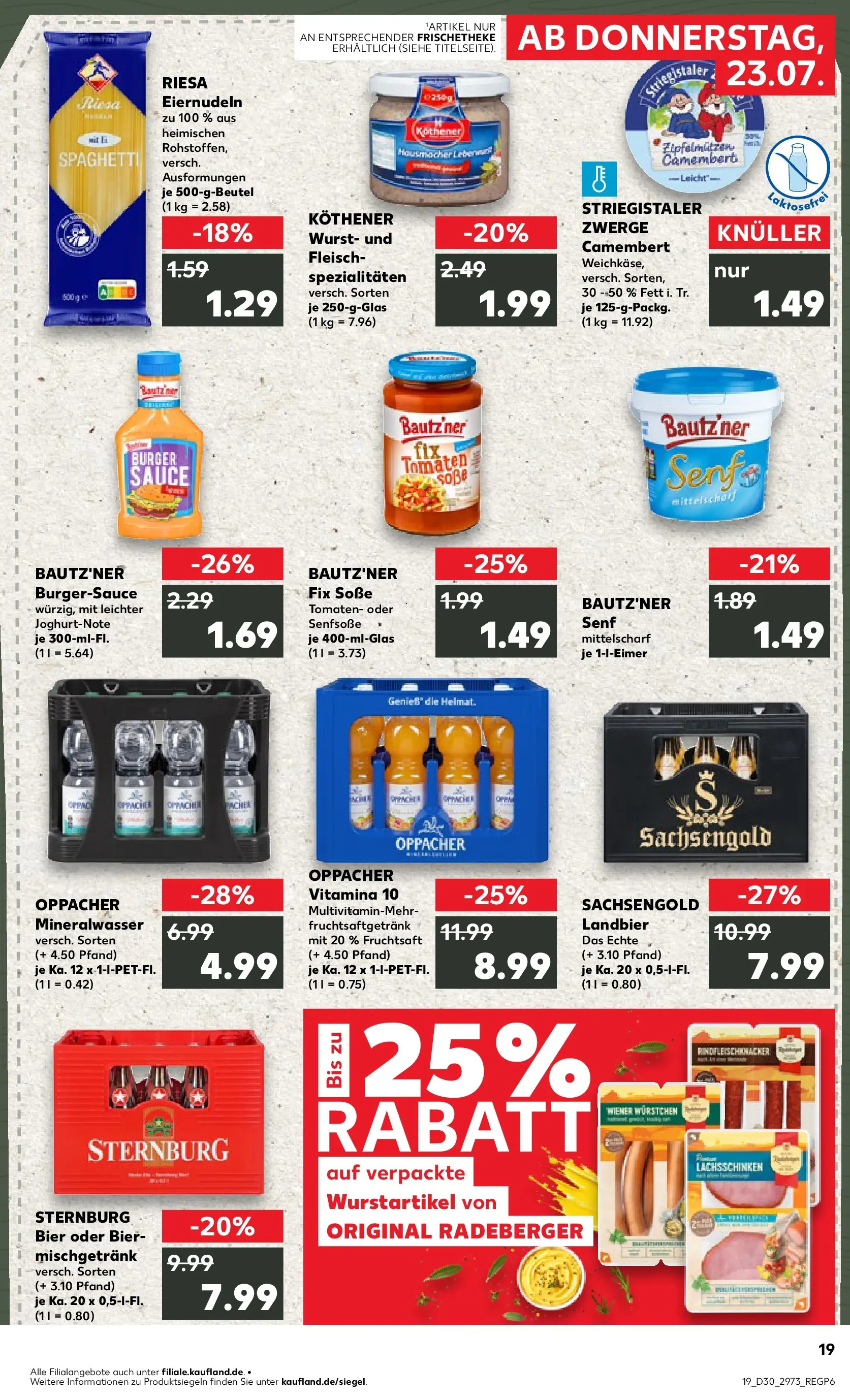 Prospekt Kaufland ab 20.07.2026 » Angebote Online zum Blättern | Seite: 28 | Produkte: Bier, Burger, Fruchtsaft, Fleisch
