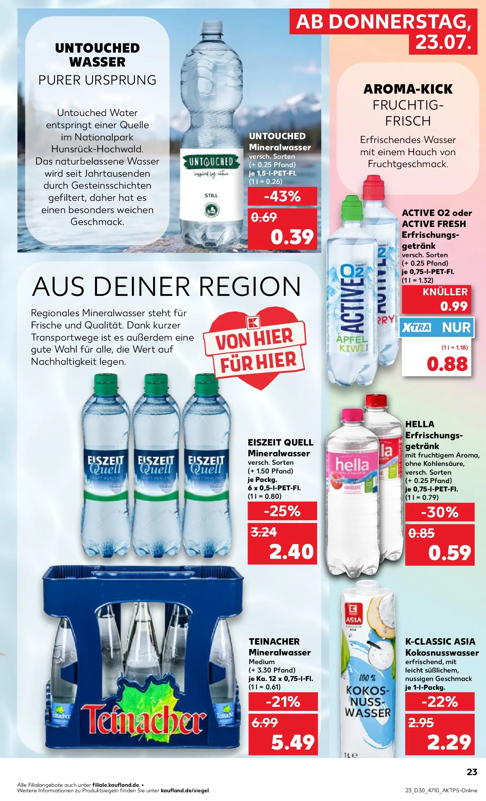 Prospekt Kaufland ab 23.07.2026 » Angebote Online zum Blättern | Seite: 23 | Produkte: Äpfel, Mineralwasser, Wasser, Hella