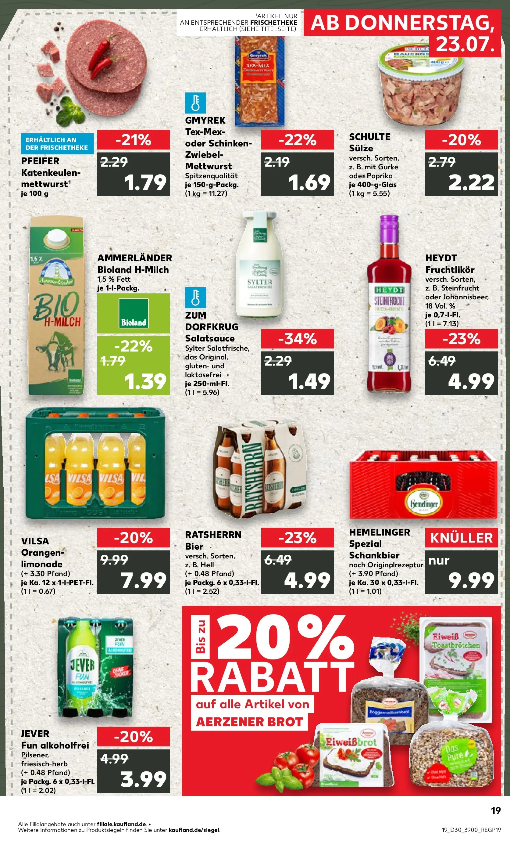 Prospekt Kaufland ab 20.07.2026 » Angebote Online zum Blättern | Seite: 28 | Produkte: Bier, Paprika, Jever, Brot