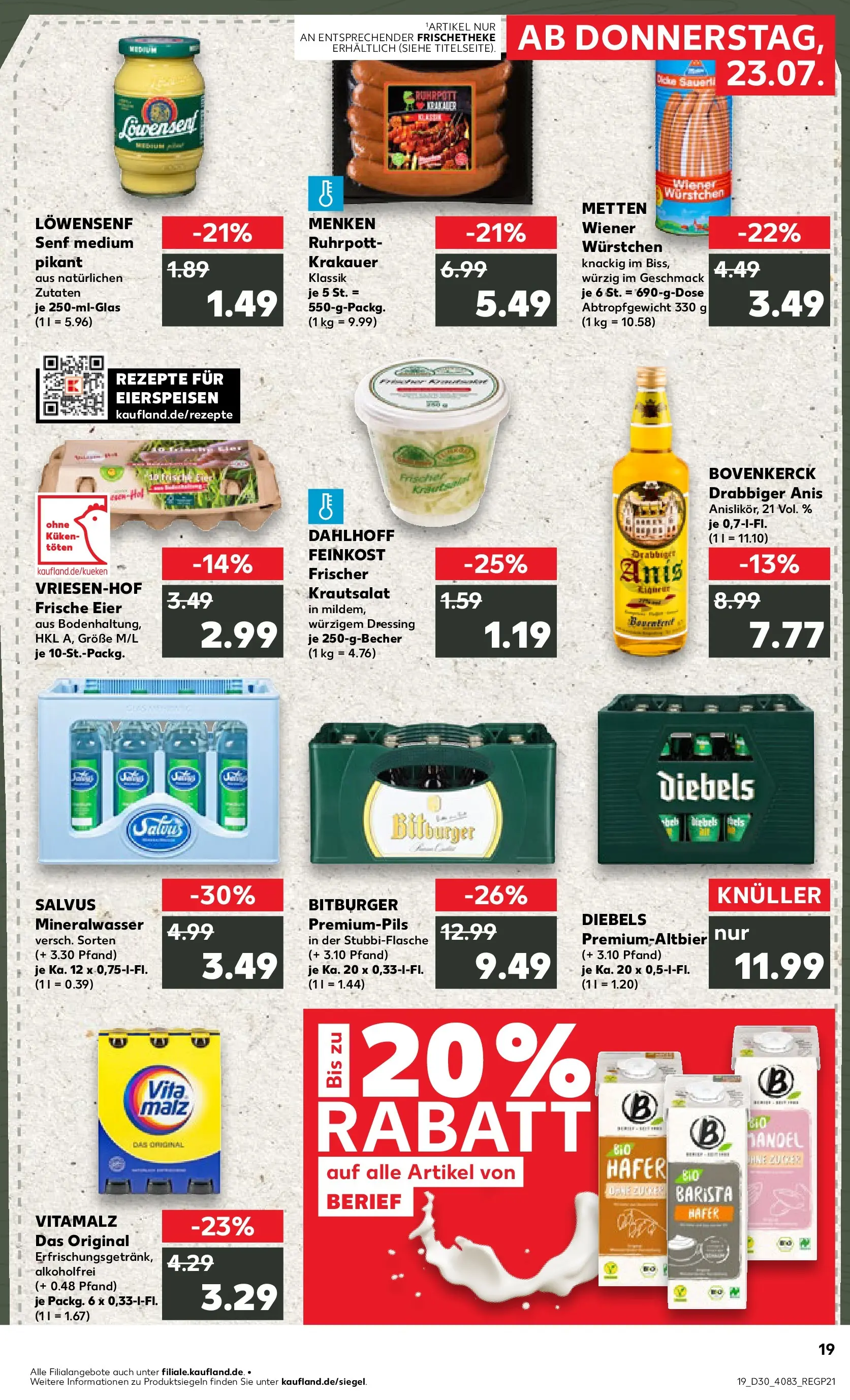Prospekt Kaufland ab 20.07.2026 ยป Angebote und Werbung Online | Seite: 28 | Produkte: Bitburger, Wiener wurstchen, Dressing, Mineralwasser Prospekt Kaufland ab 20.07.2026 ยป Angebote Online zum Blรคttern | Seite: 28 | Produkte: Bitburger, Wiener wurstchen, Dressing, Mineralwasser