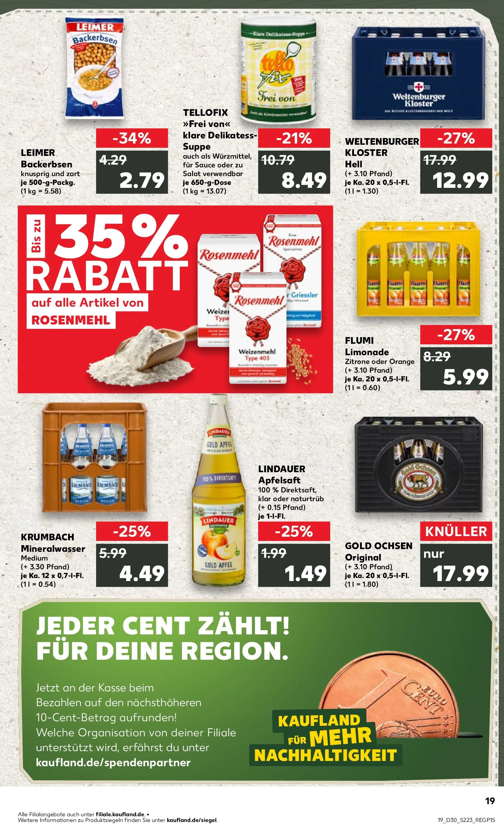 Prospekt Kaufland ab 23.07.2026 » Angebote Online zum Blättern | Seite: 19 | Produkte: Limonade, Apfelsaft, Mineralwasser, Zitrone