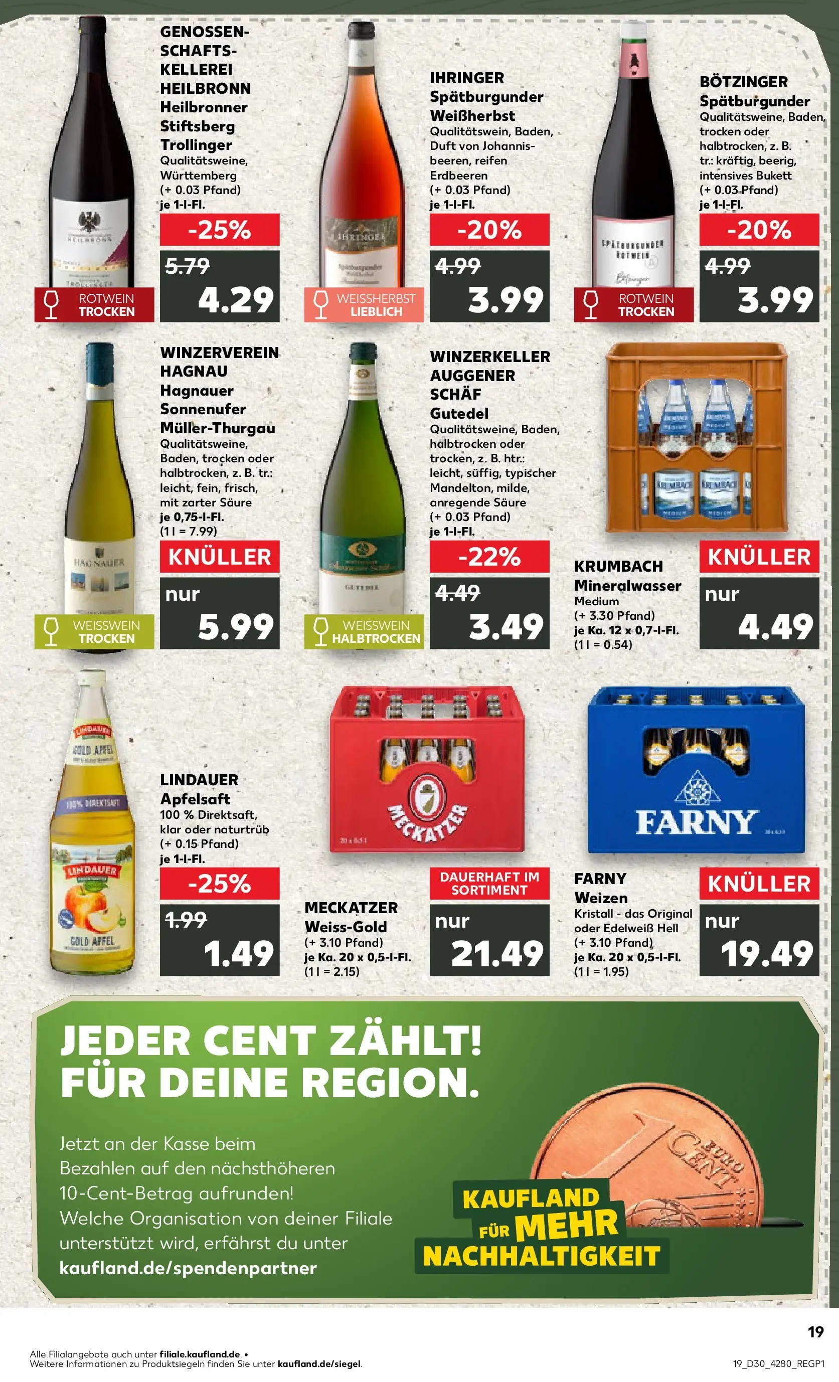 Prospekt Kaufland ab 23.07.2026 » Angebote Online zum Blättern | Seite: 19 | Produkte: Rotwein, Äpfel, Apfelsaft, Erdbeeren