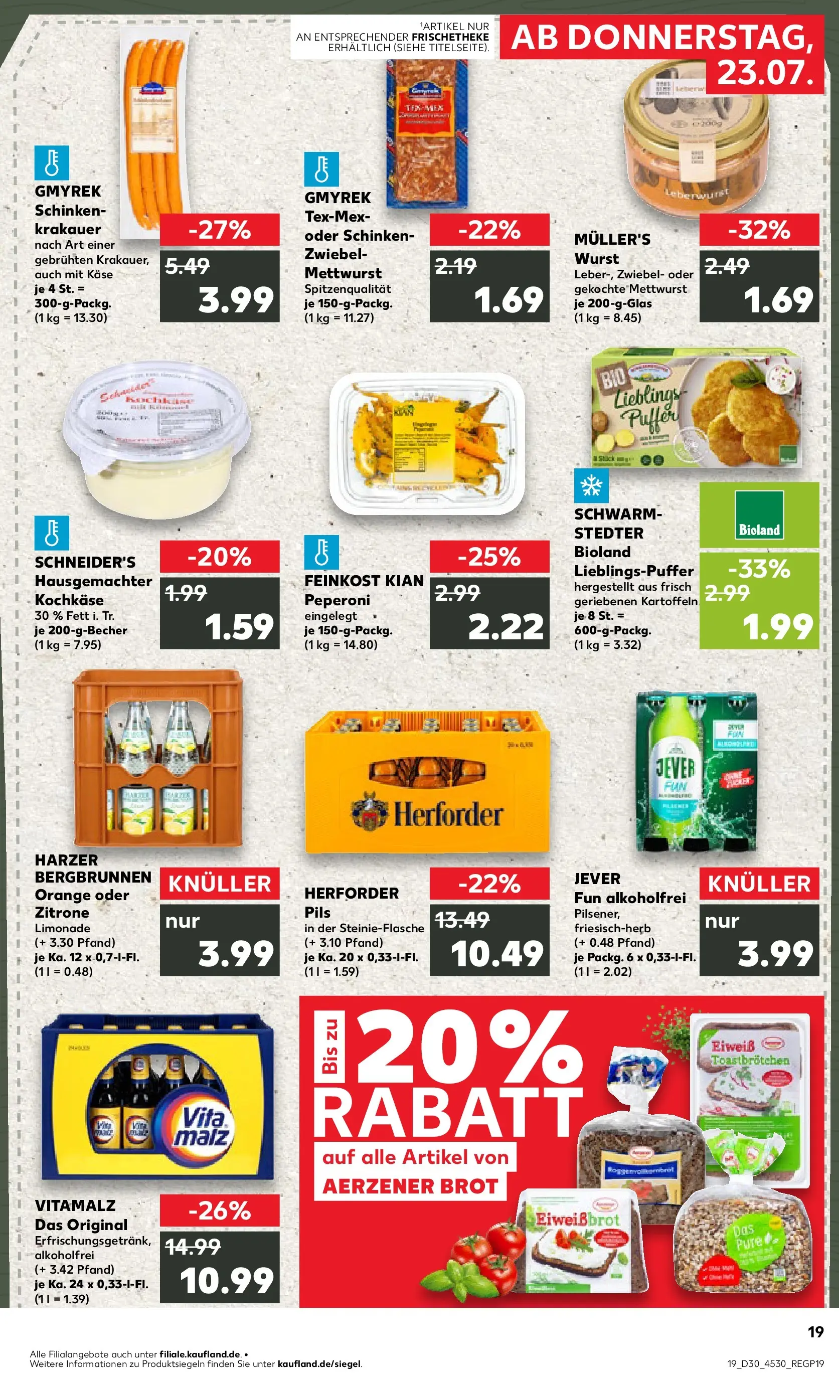 Prospekt Kaufland ab 20.07.2026 » Angebote Online zum Blättern | Seite: 28 | Produkte: Käse, Wurst, Jever, Schinken
