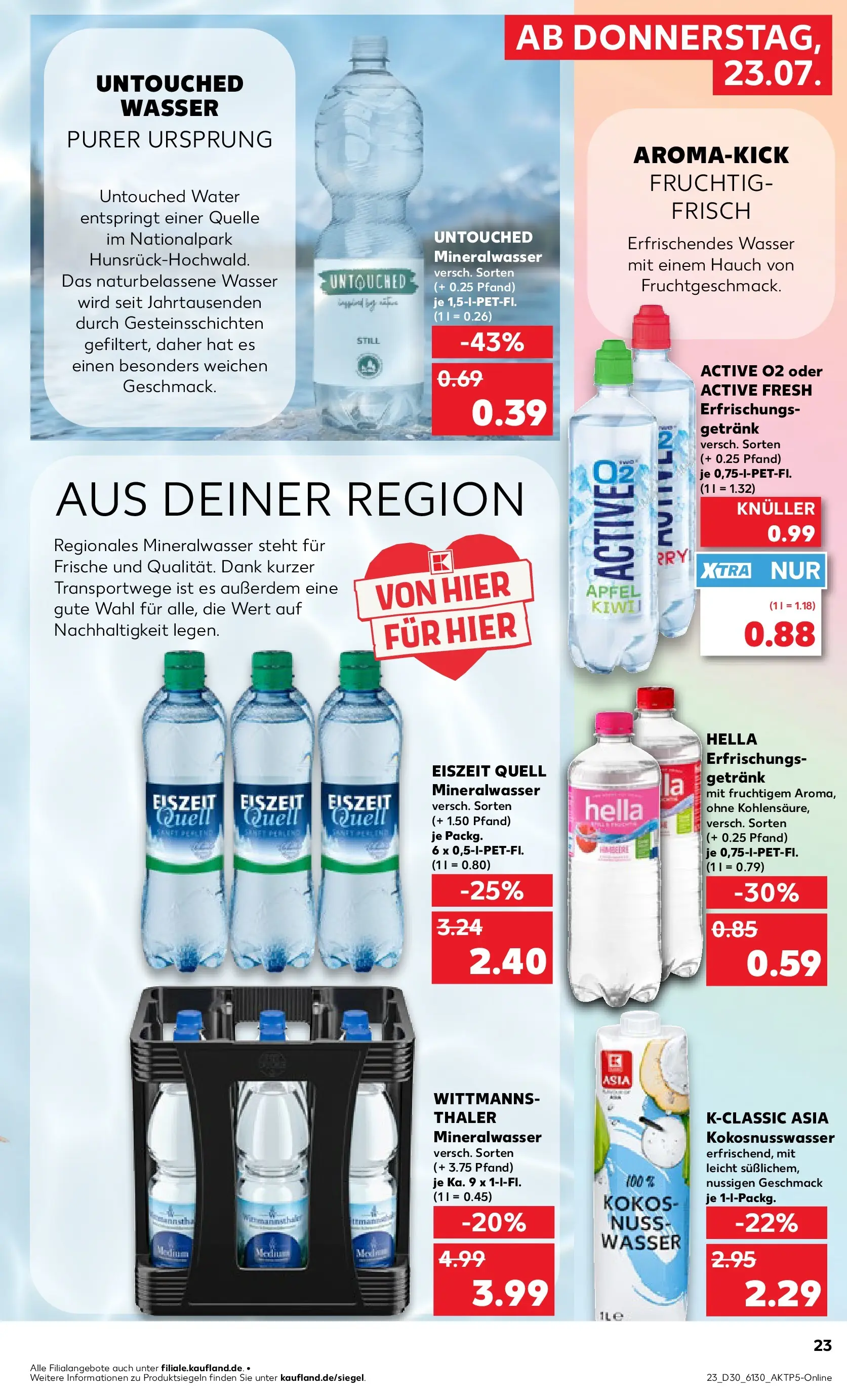 Prospekt Kaufland ab 23.07.2026 » Angebote Online zum Blättern | Seite: 23 | Produkte: Äpfel, Mineralwasser, Wasser, Hella
