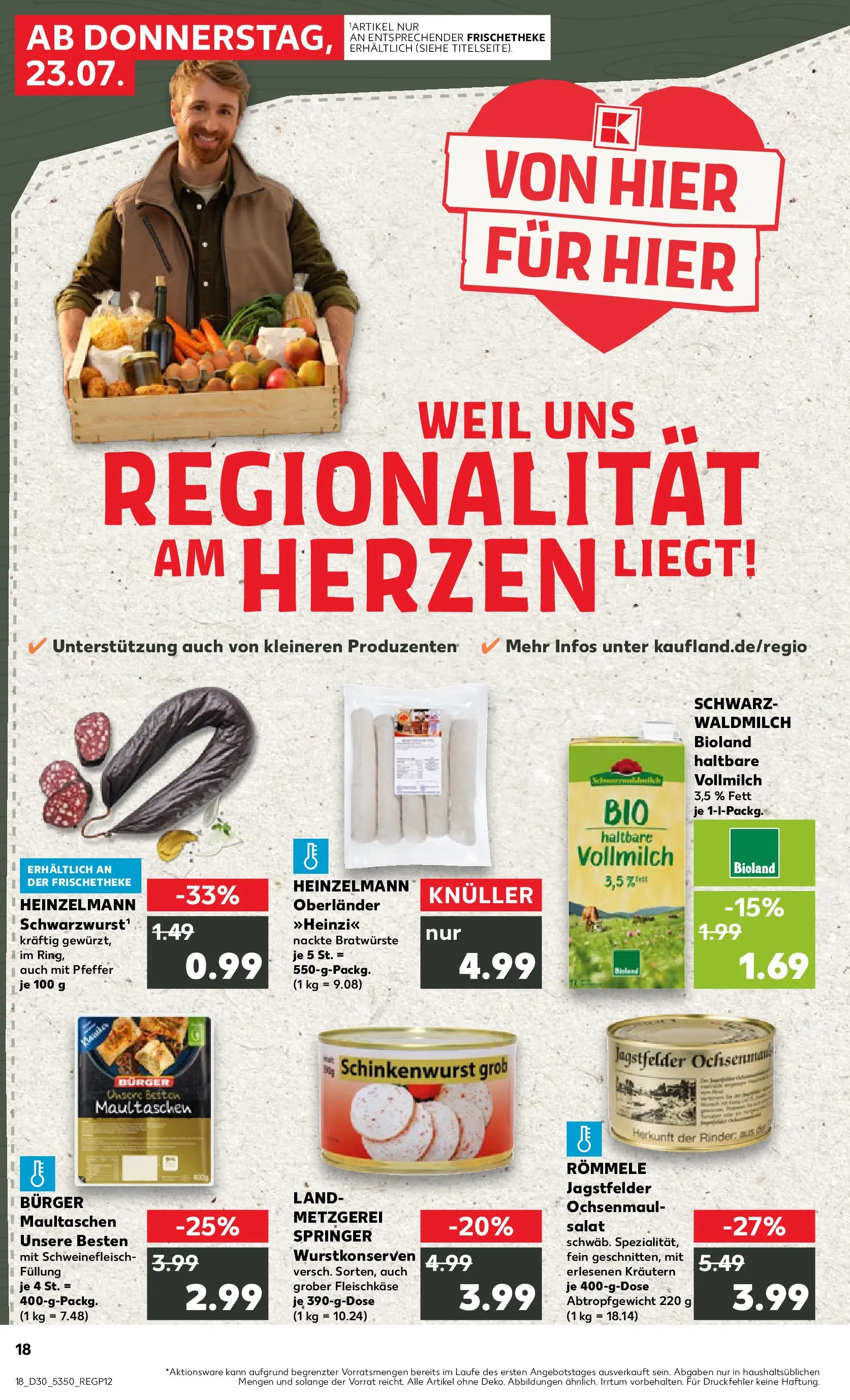 Prospekt Kaufland ab 20.07.2026 ยป Angebote und Werbung Online | Seite: 27 | Produkte: Pfeffer, Schweinefleisch, Maultaschen, Salat Prospekt Kaufland ab 20.07.2026 ยป Angebote Online zum Blรคttern | Seite: 27 | Produkte: Pfeffer, Schweinefleisch, Maultaschen, Salat