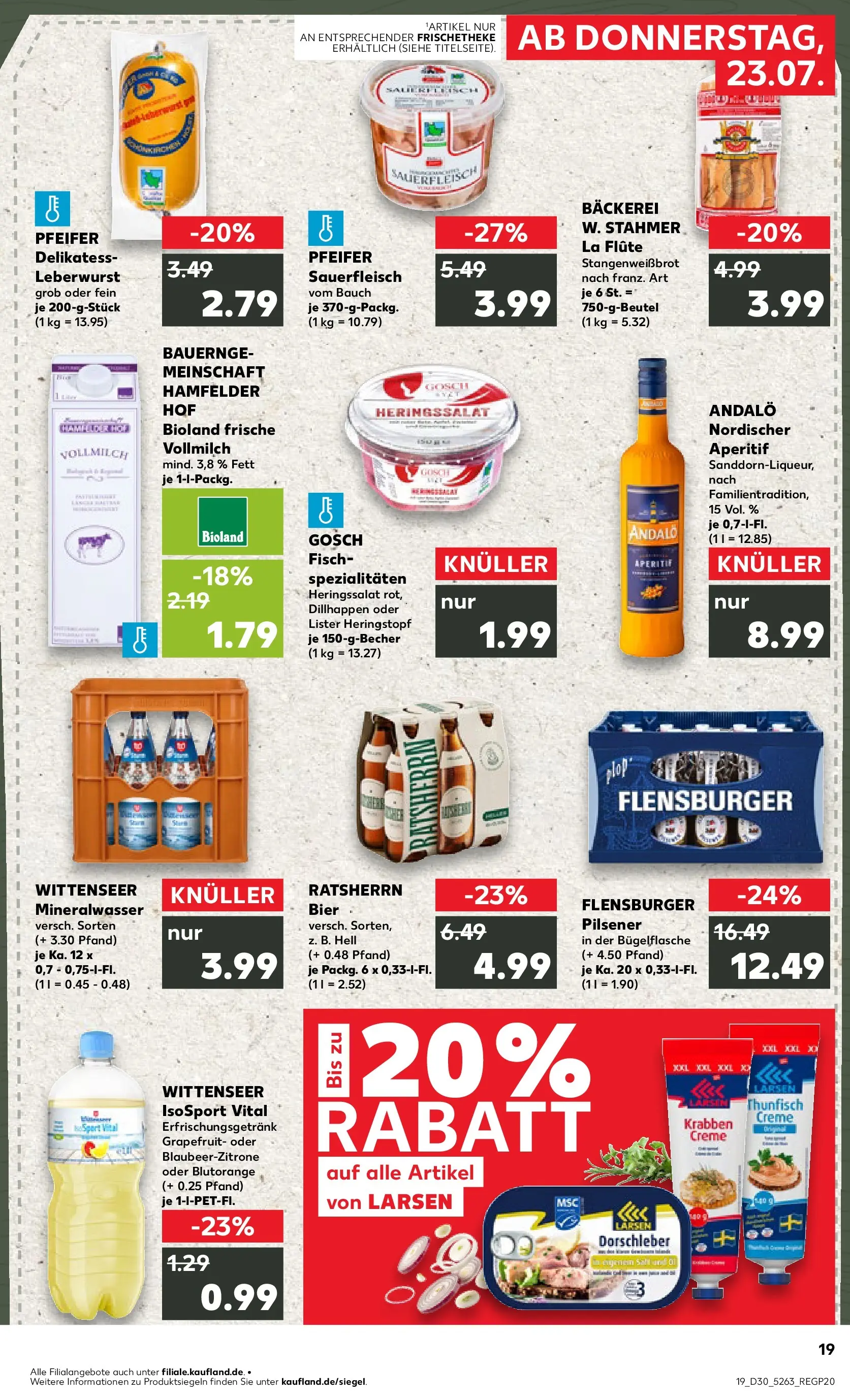 Prospekt Kaufland ab 20.07.2026 ยป Angebote und Werbung Online | Seite: 28 | Produkte: Bรคckerei, Thunfisch, Mineralwasser, Creme Prospekt Kaufland ab 20.07.2026 ยป Angebote Online zum Blรคttern | Seite: 28 | Produkte: Bรคckerei, Thunfisch, Mineralwasser, Creme