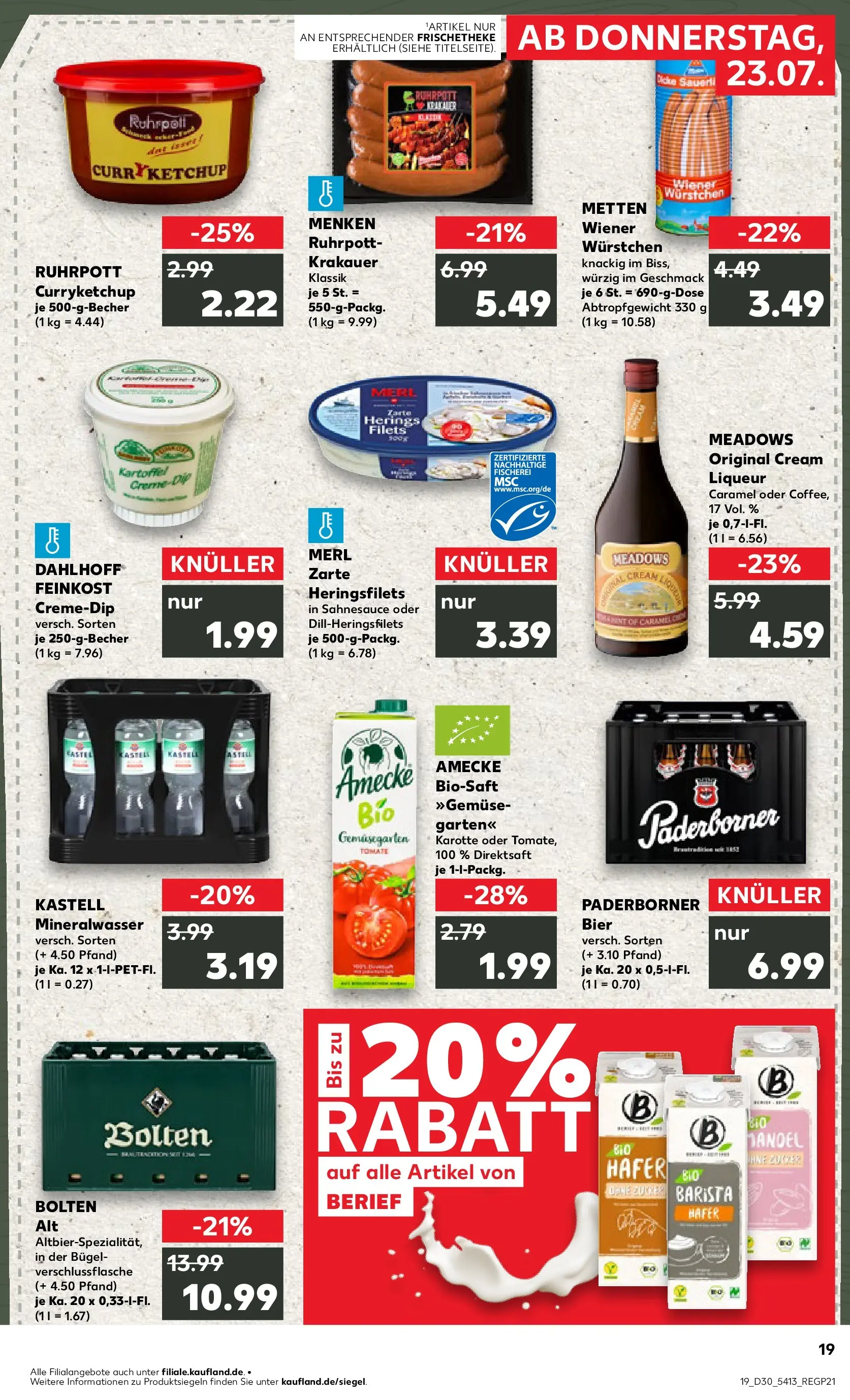 Prospekt Kaufland ab 20.07.2026 ยป Angebote und Werbung Online | Seite: 28 | Produkte: Wiener wurstchen, Bier, Mineralwasser, Karotte Prospekt Kaufland ab 20.07.2026 ยป Angebote Online zum Blรคttern | Seite: 28 | Produkte: Wiener wurstchen, Bier, Mineralwasser, Karotte