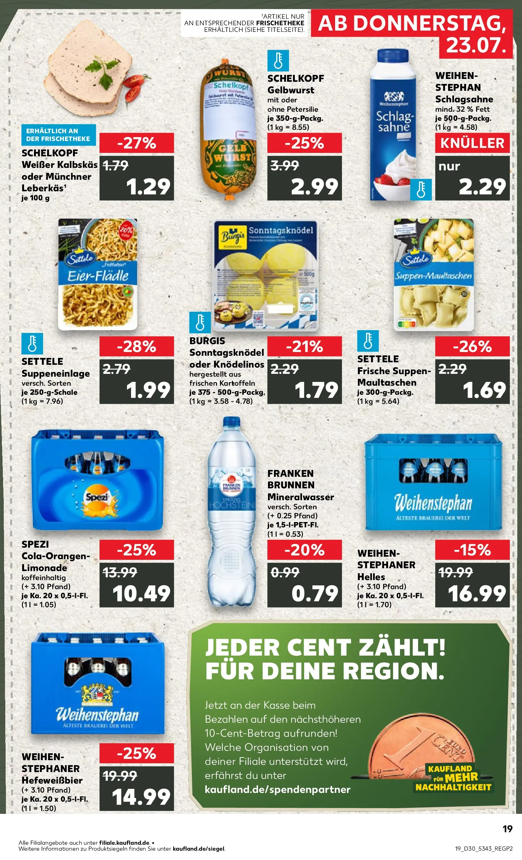 Prospekt Kaufland ab 20.07.2026 » Angebote Online zum Blättern | Seite: 28 | Produkte: Limonade, Mineralwasser, Petersilie, Maultaschen