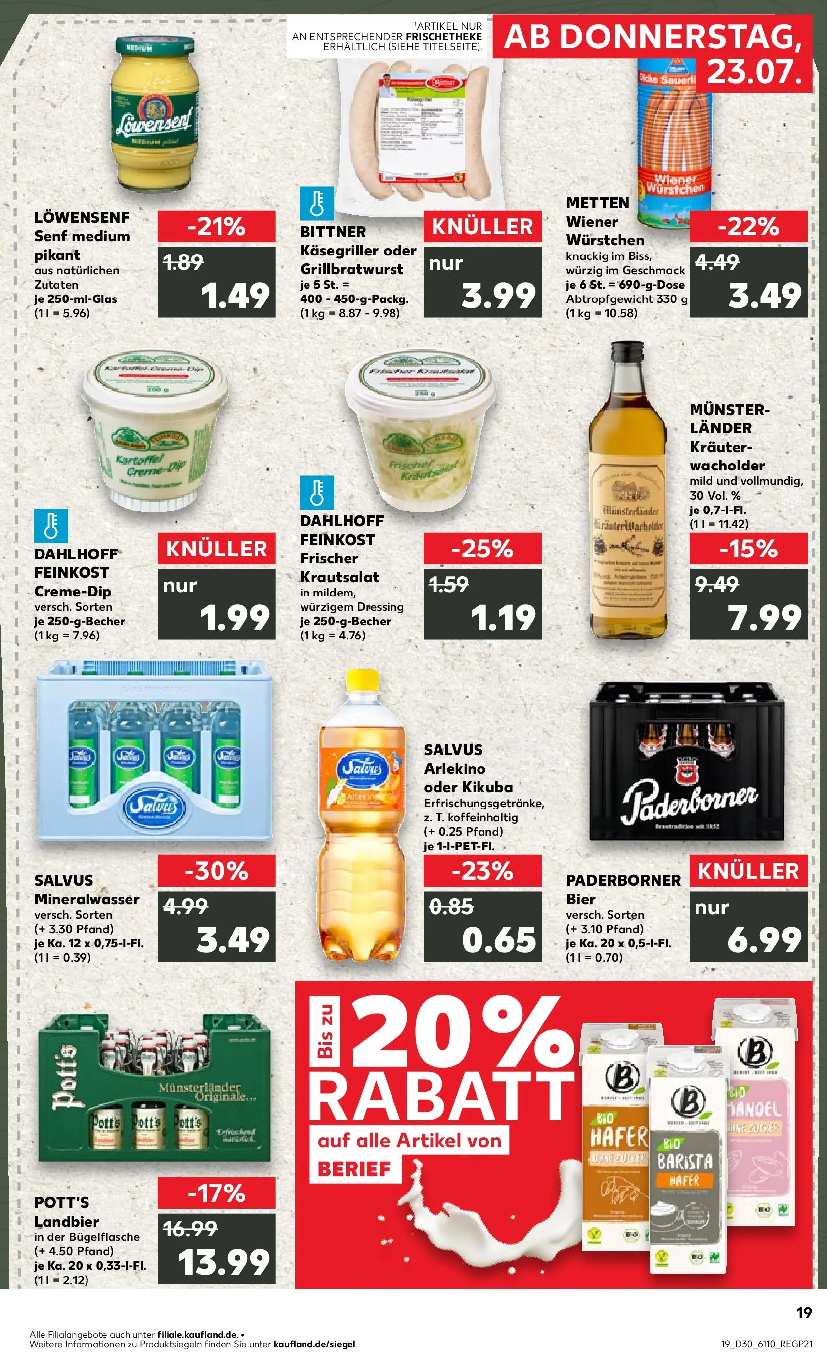 Prospekt Kaufland ab 20.07.2026 ยป Angebote und Werbung Online | Seite: 28 | Produkte: Wiener wurstchen, Bier, Dressing, Mineralwasser Prospekt Kaufland ab 20.07.2026 ยป Angebote Online zum Blรคttern | Seite: 28 | Produkte: Wiener wurstchen, Bier, Dressing, Mineralwasser