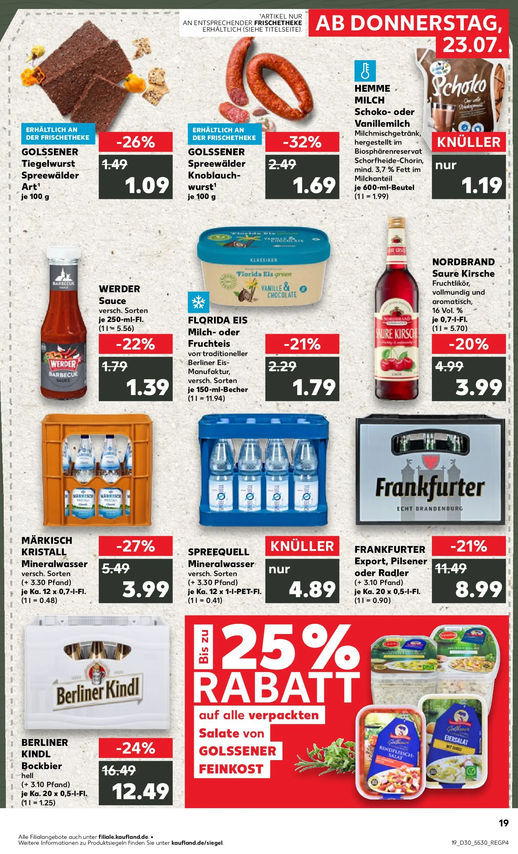Prospekt Kaufland ab 20.07.2026 » Angebote Online zum Blättern | Seite: 28 | Produkte: Milch, Radler, Knoblauch, Eis