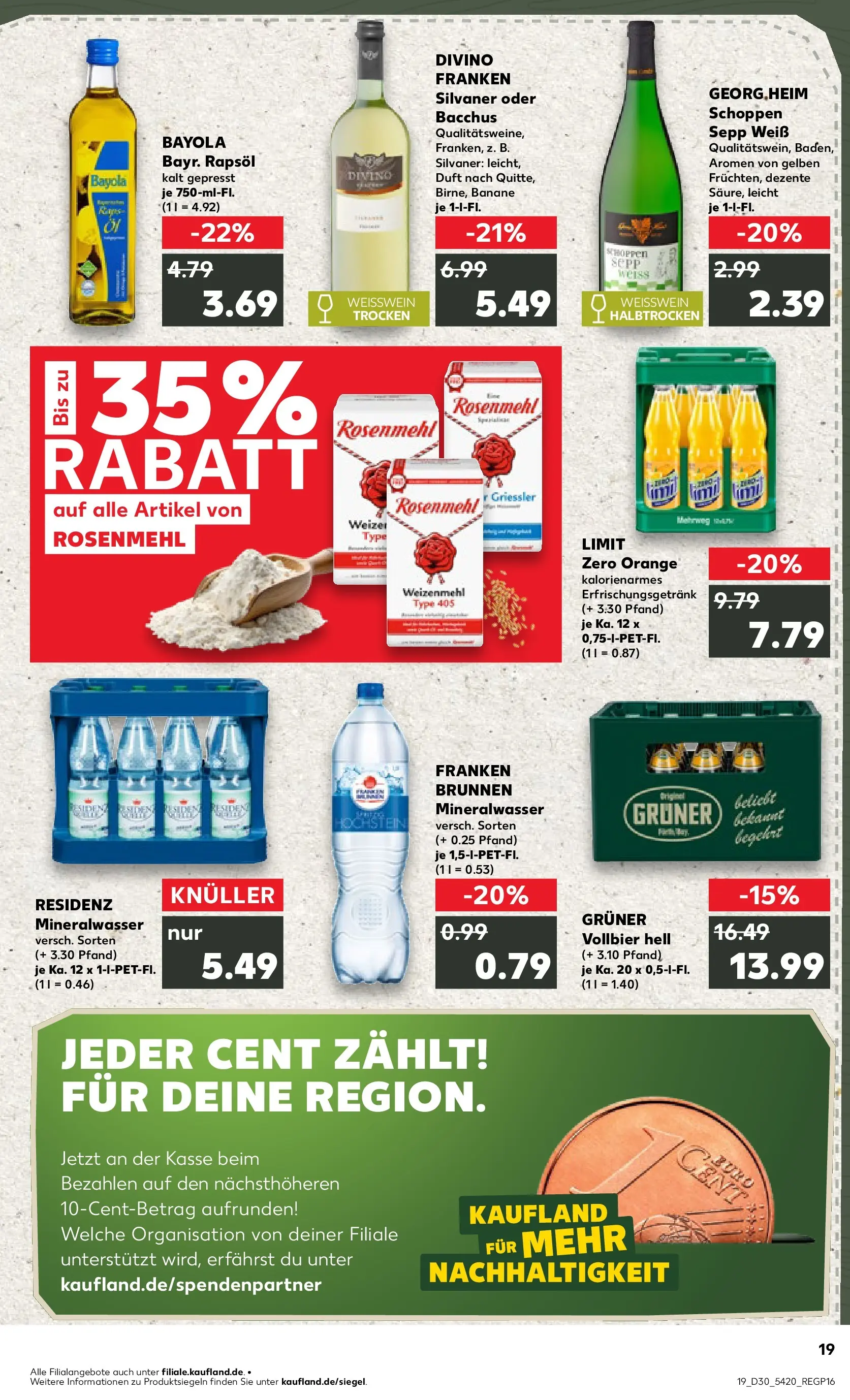 Prospekt Kaufland ab 20.07.2026 » Angebote Online zum Blättern | Seite: 28 | Produkte: Rapsöl, Duft, Weizenmehl, Mineralwasser