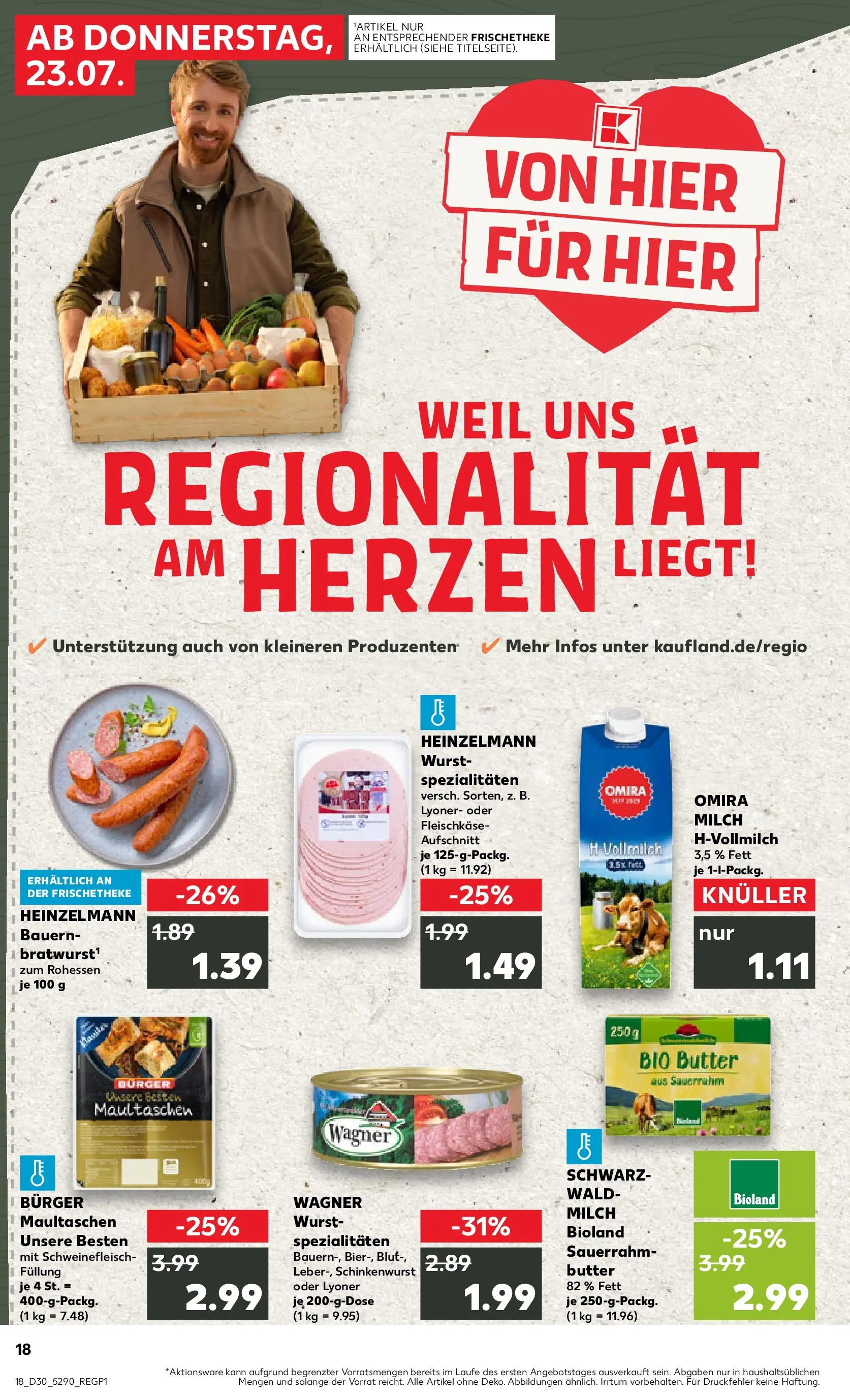 Prospekt Kaufland ab 20.07.2026 ยป Angebote und Werbung Online | Seite: 27 | Produkte: Milch, Butter, Burger, Maultaschen Prospekt Kaufland ab 20.07.2026 ยป Angebote Online zum Blรคttern | Seite: 27 | Produkte: Milch, Butter, Burger, Maultaschen