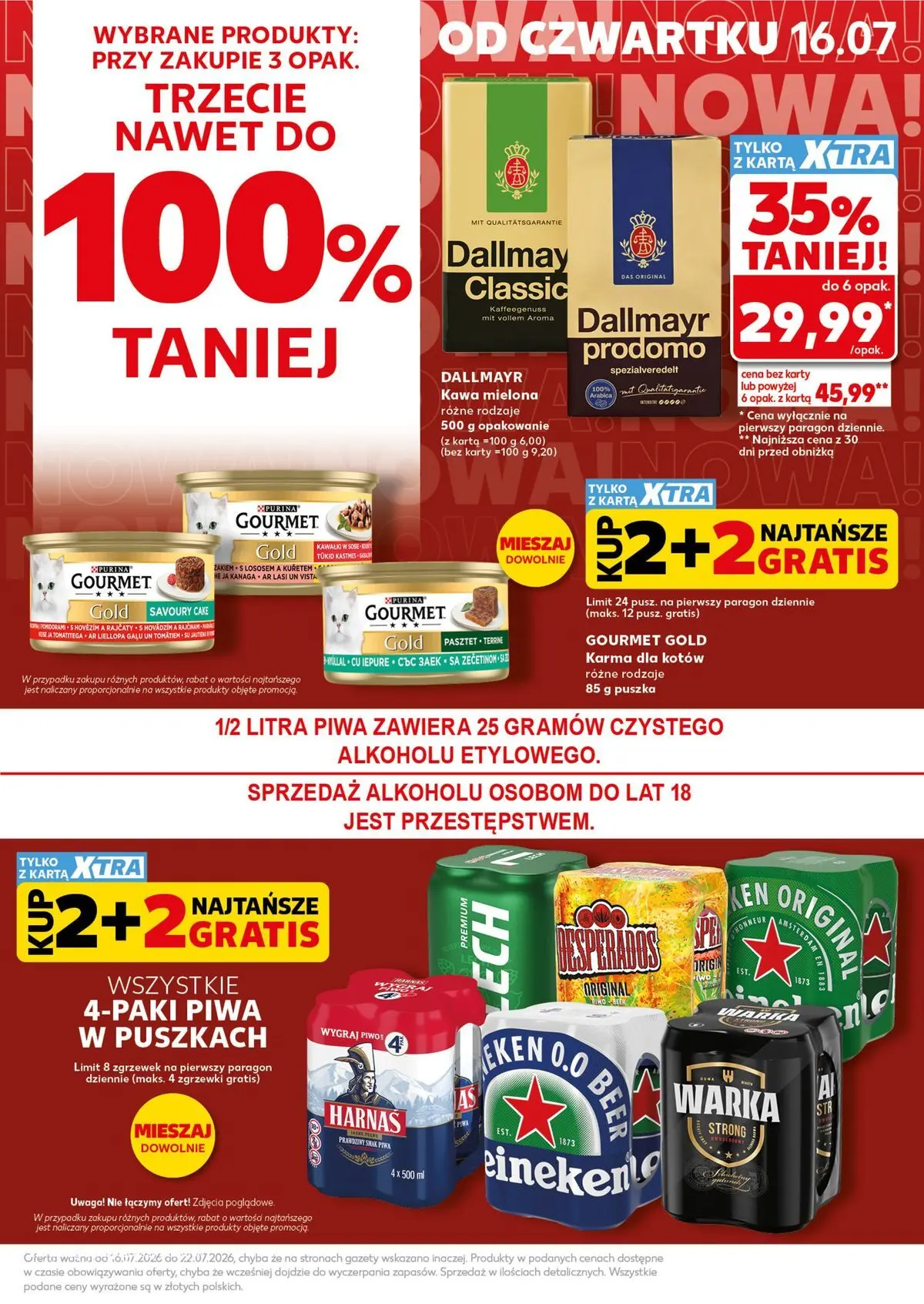 Kaufland gazetka - Super Sobota od 18.07.2026 - od jutra PDF | Strona: 5 | Produkty: Karta, Warka, Karma dla kotów, Harnaś
